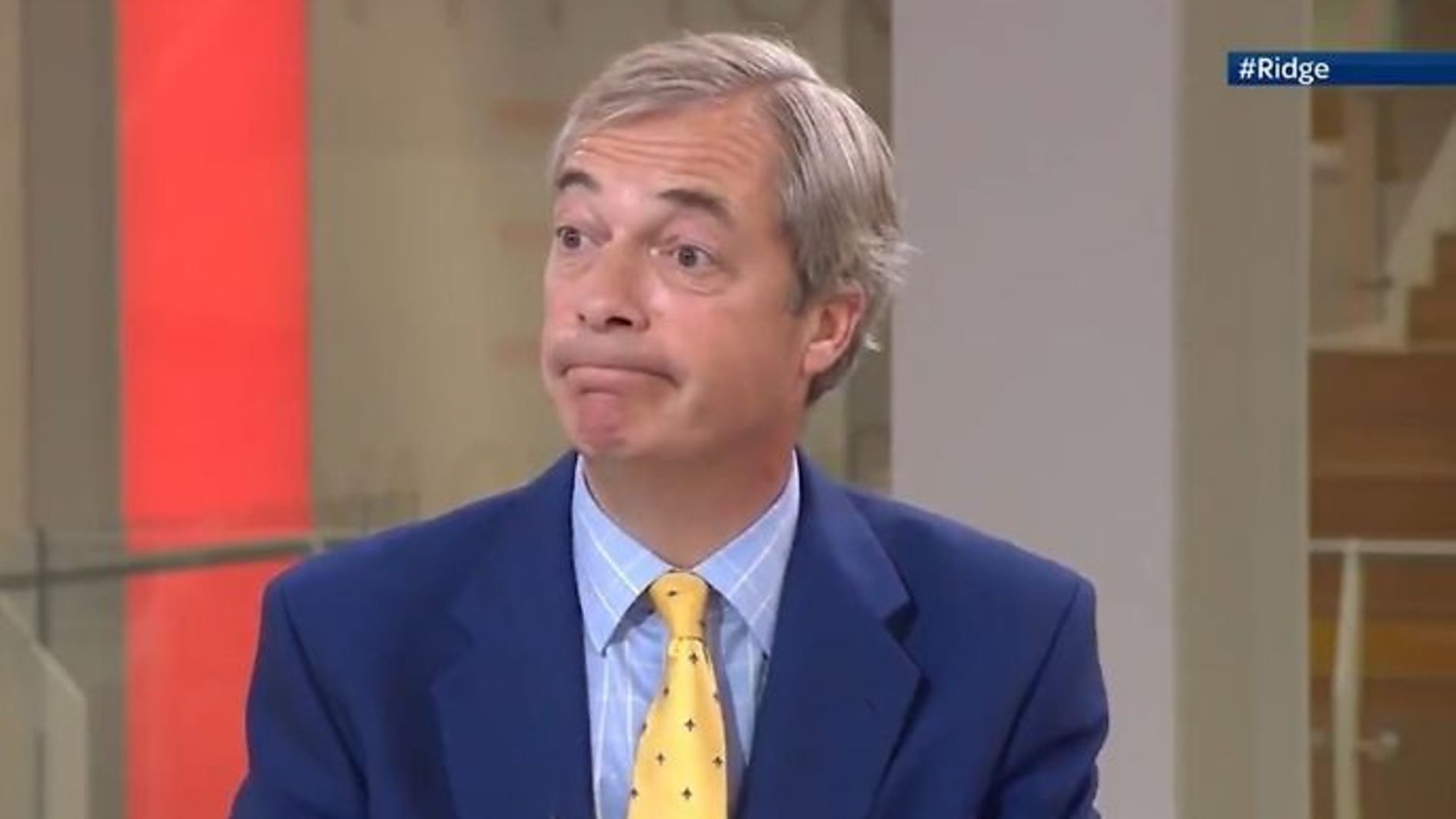 Nigel Farage warned Brexiteers won't be 'satisfied' if Britain continues to be bound to state aid provisions - Credit: Twitter