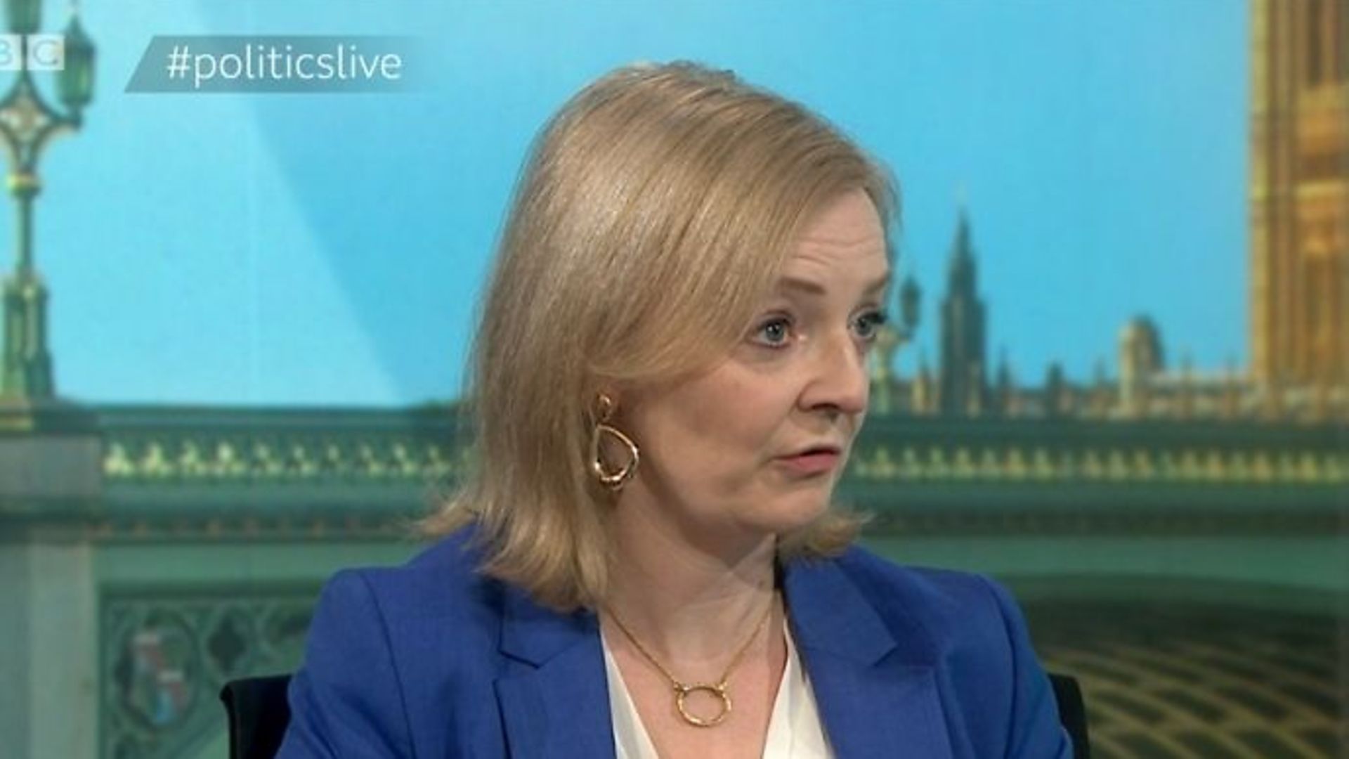 International trade secretary Liz Truss on Politics Live - Credit: BBC