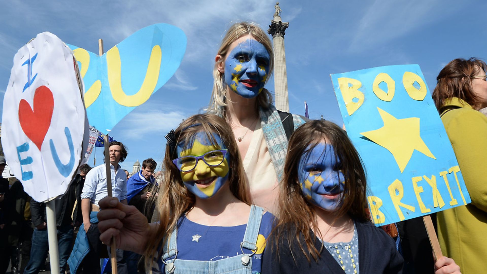 Protesters at the Pro-Remain March for Europe event John Stillwell/PA Wire - Credit: PA