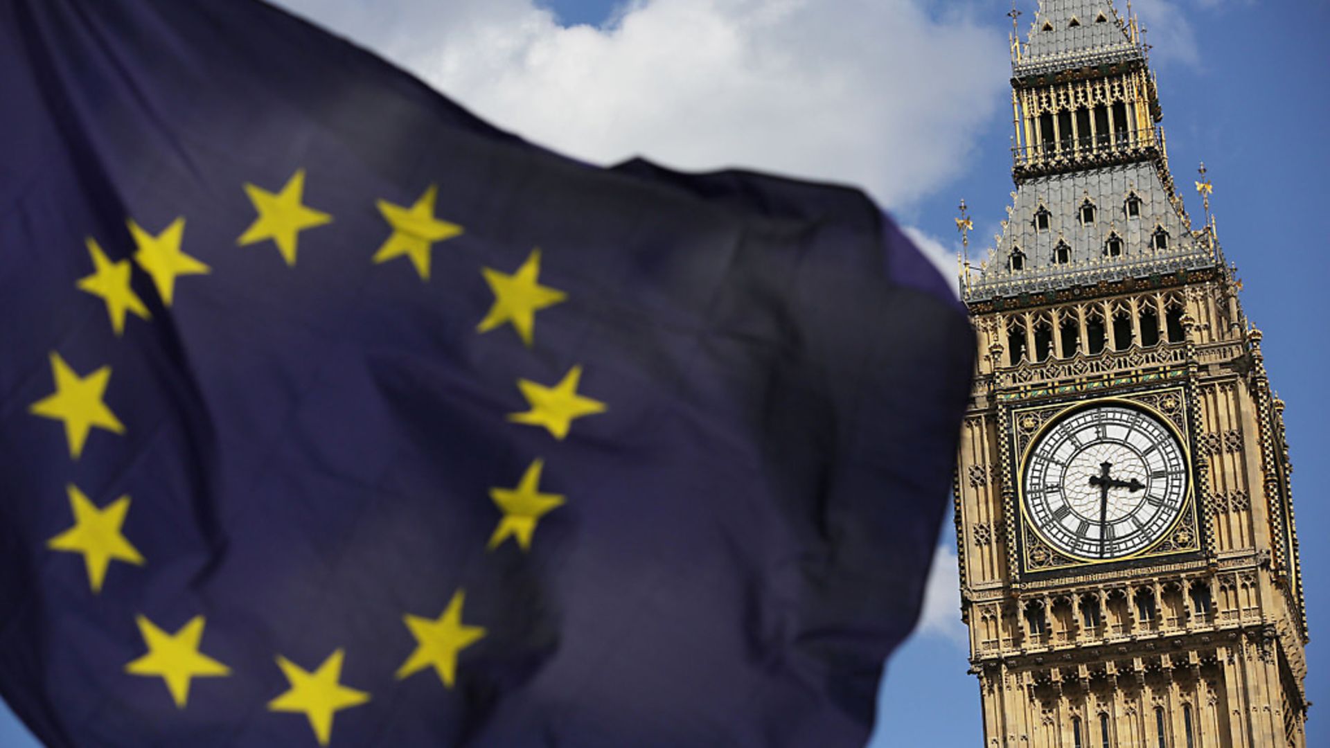 EU flag outside Westminster. Photograph: Daniel Leal-Olivas/PA - Credit: PA Wire/PA Images