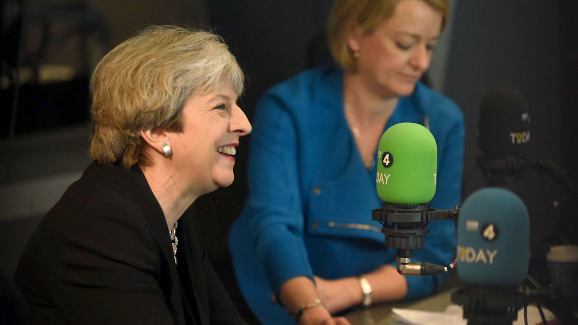 BBC News political editor Laura Kuenssberg with Prime Minister Theresa May on BBC Radio 4's Today Programme, Jeff Overs/PA Wire - Credit: PA
