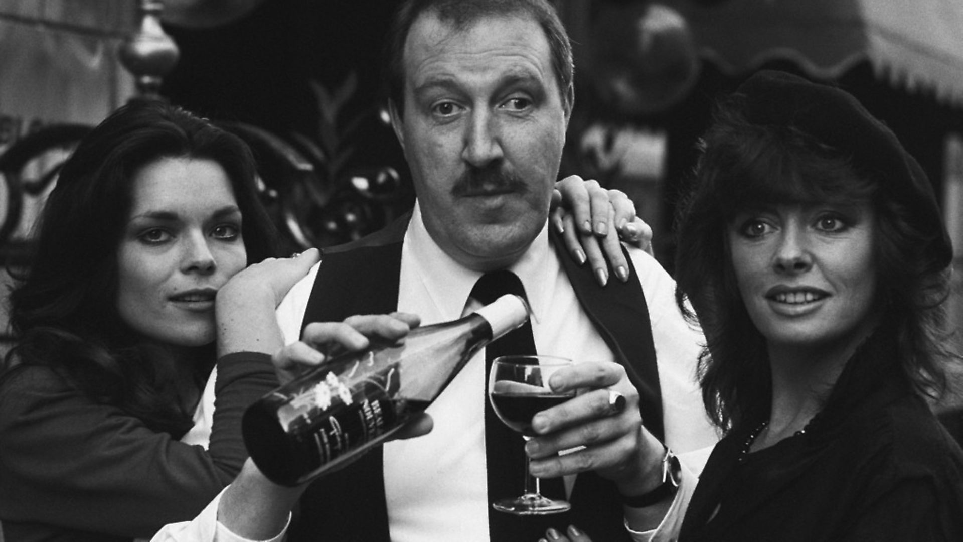 (left to right) Francesca Gonshaw, Gordon Kaye and Vicki Michelle of British sitcom 'Allo 'Allo! on November 14, 1984 . (Photo by Howes/Express/Getty Images) - Credit: Getty Images
