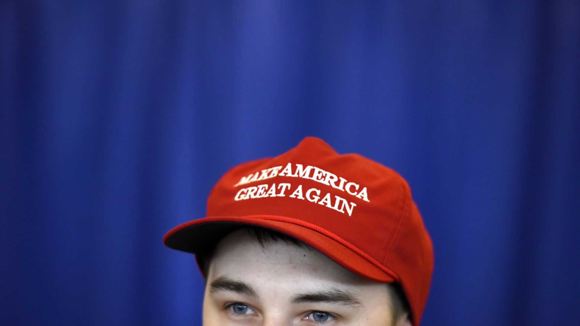 Matt Atkins wears a Make America Great Again hat as he attends the Manning Centre conference on Friday, Feb. 24, 2017 in Ottawa. THE CANADIAN PRESS/Justin Tang - Credit: The Canadian Press/PA Images