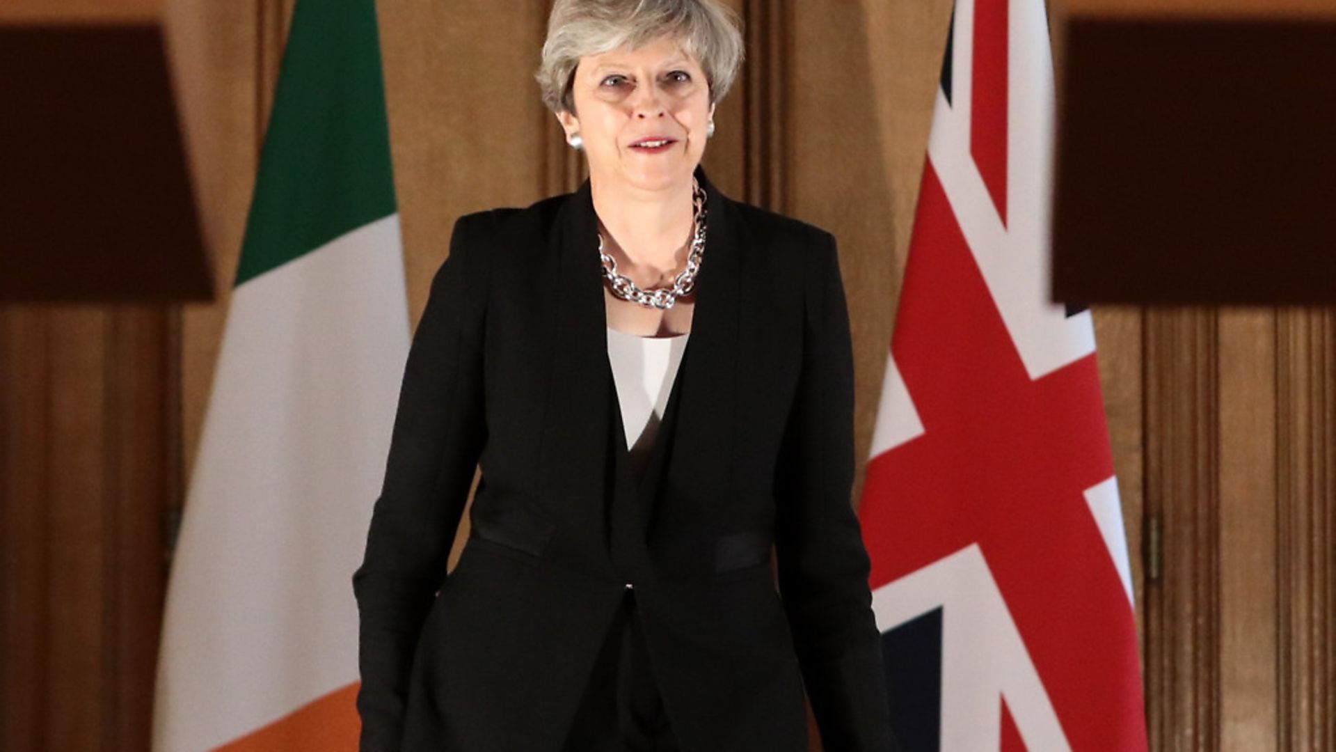 Theresa May has said there will be 'no return' to the Irish borders of the past. Photo: Simon Dawson/Bloomberg via Getty Images - Credit: Bloomberg via Getty Images