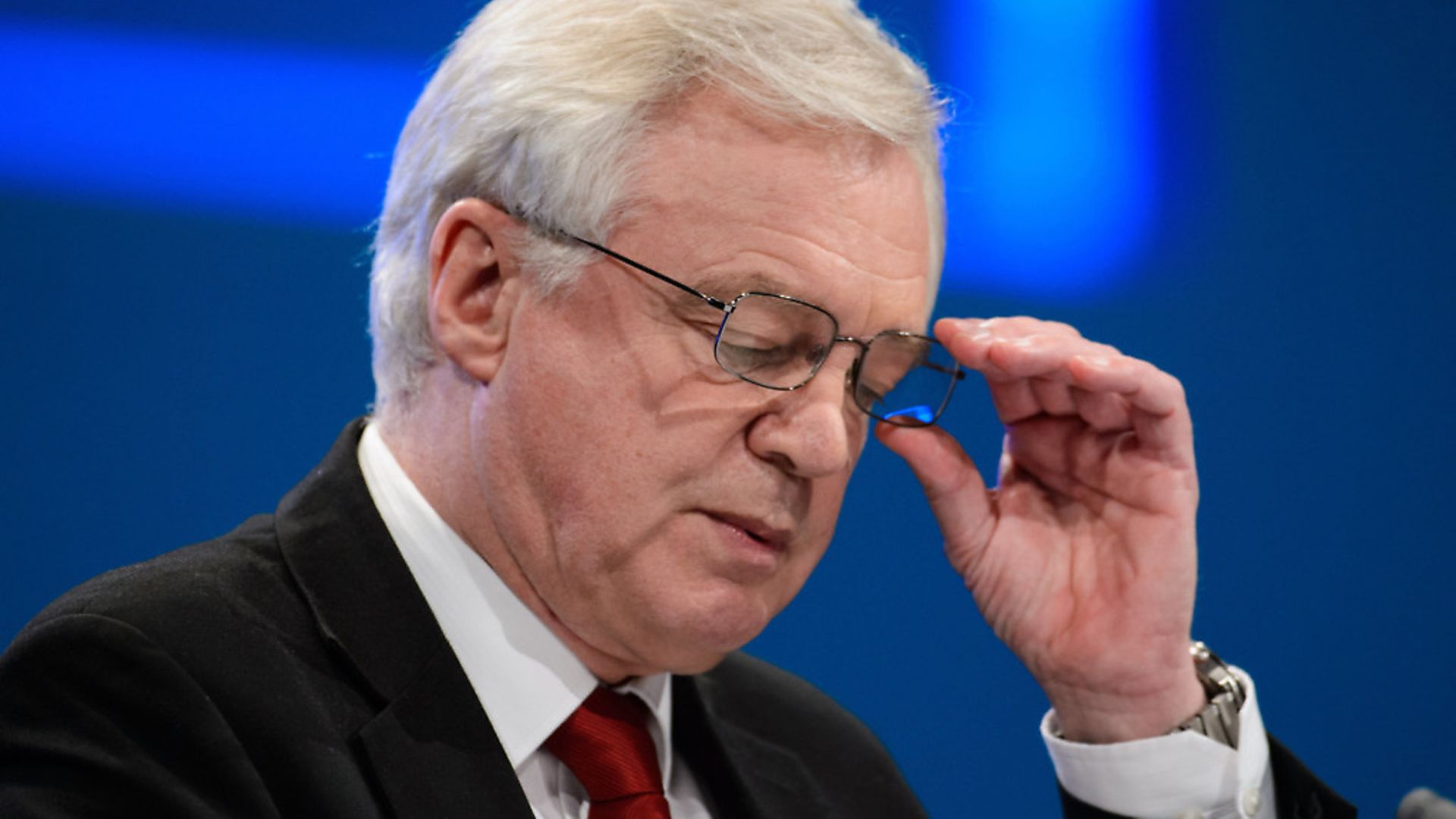 Secretary of State for Exiting the European Union David Davis gives a speech during the Conservative Party Conference, at the Manchester Central Convention Complex in Manchester. Picture date: 3 October, 2017. Photo credit should read: Matt Crossick/ EMPICS Entertainment. - Credit: Empics Entertainment