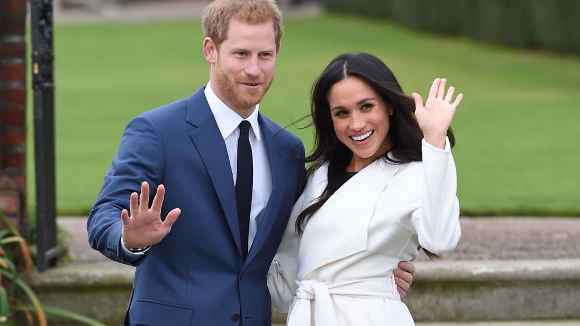 Prince Harry and Meghan Markle in the Sunken Garden at Kensington Palace, London, after the announcement of their engagement. Picture: PA - Credit: PA Wire/PA Images