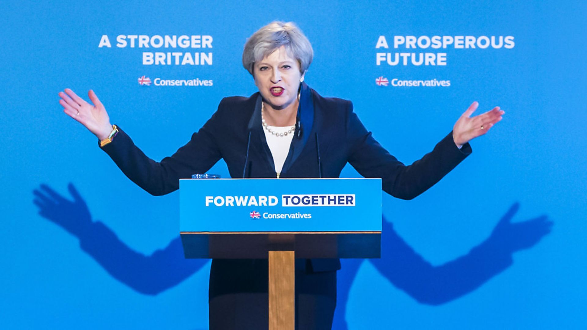 Theresa May during the 2017 General Election campaign. Photograph: Danny Lawson/PA. - Credit: PA Wire/PA Images