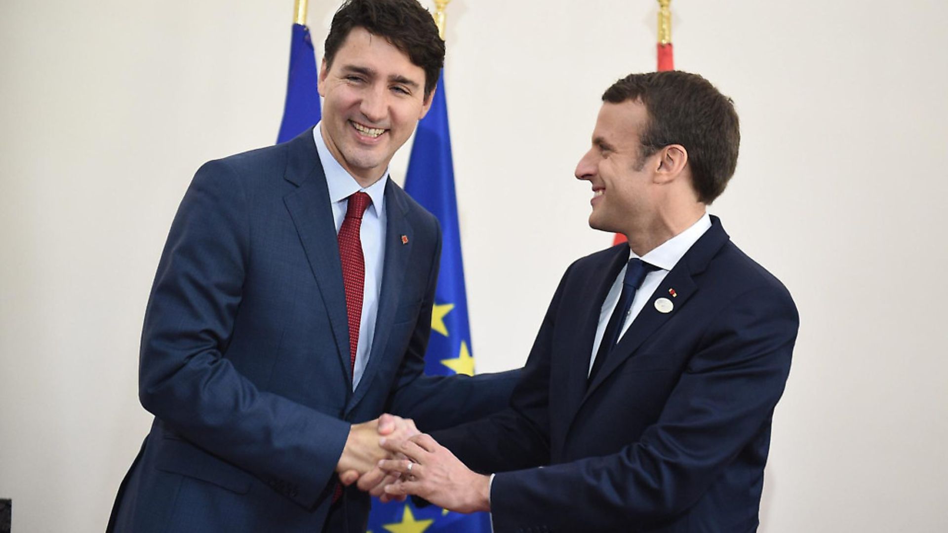 Canadian Prime Minister Justin Trudeau and French President Emmanuel Macron. Photograph: Maxppp/PA Images. - Credit: Maxppp/PA Images