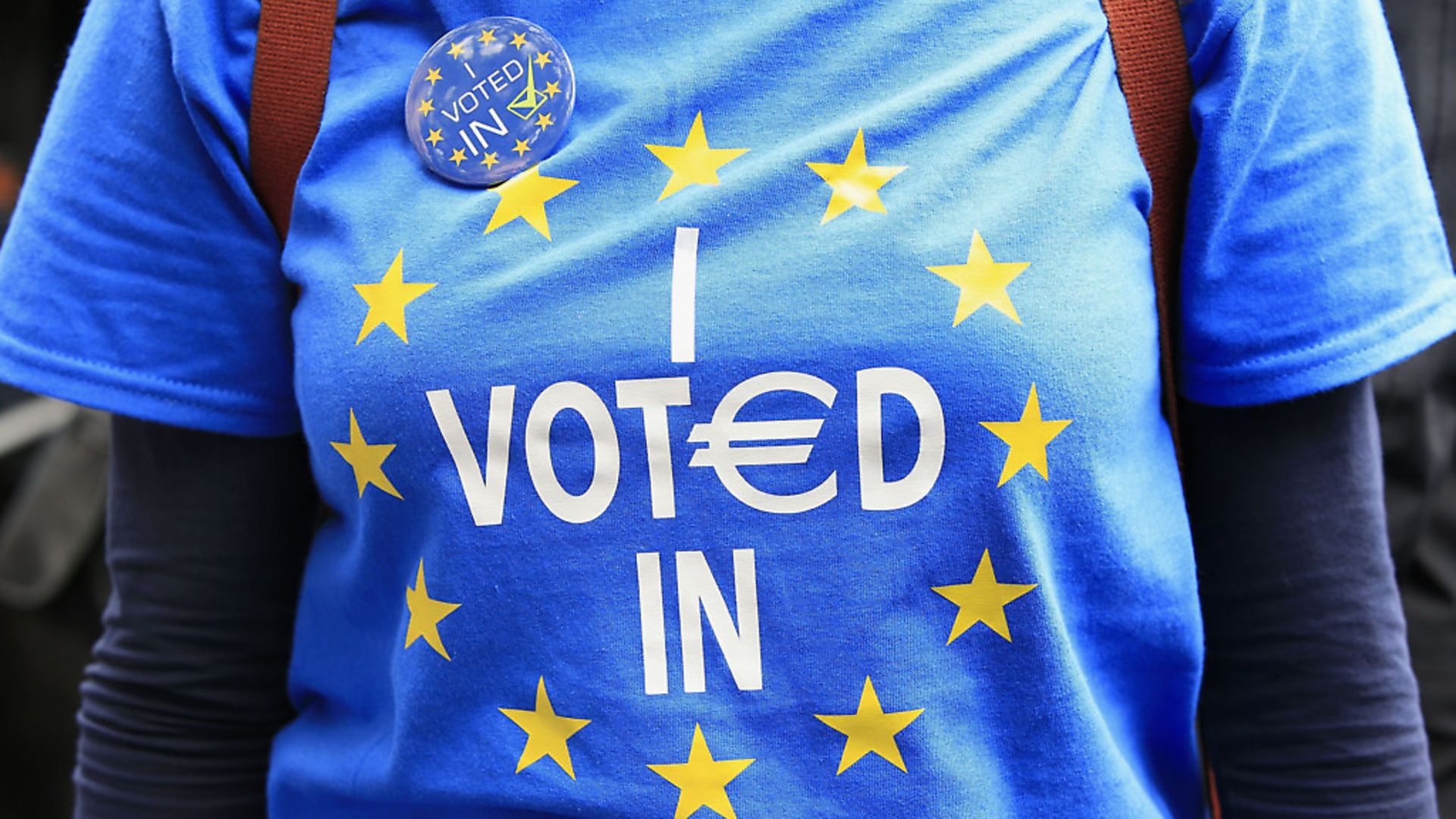 A Remainer campaigning against Brexit in London. Photograph: Jonathan Brady - Credit: PA Wire/PA Images