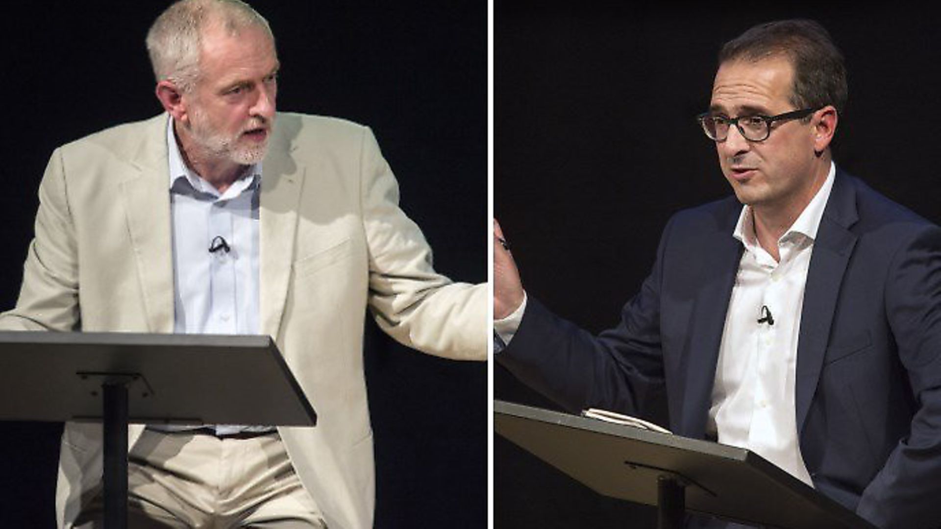 Labour leadership candidates Jeremy Corbyn and Owen Smith in 2016. Photographs: John MacDonald-Fulton. - Credit: Archant