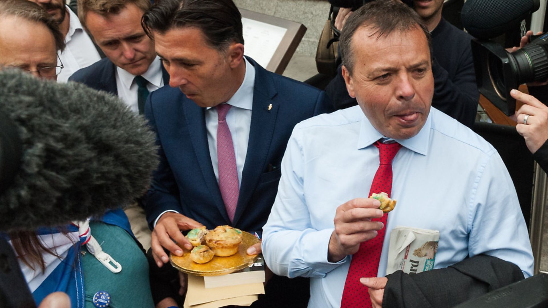 Leave.EU's Arron Banks (R) and Andy Wigmore (C). Photograph: Wiktor Szymanowicz / Barcroft Media via Getty Images) - Credit: Barcroft Media via Getty Images