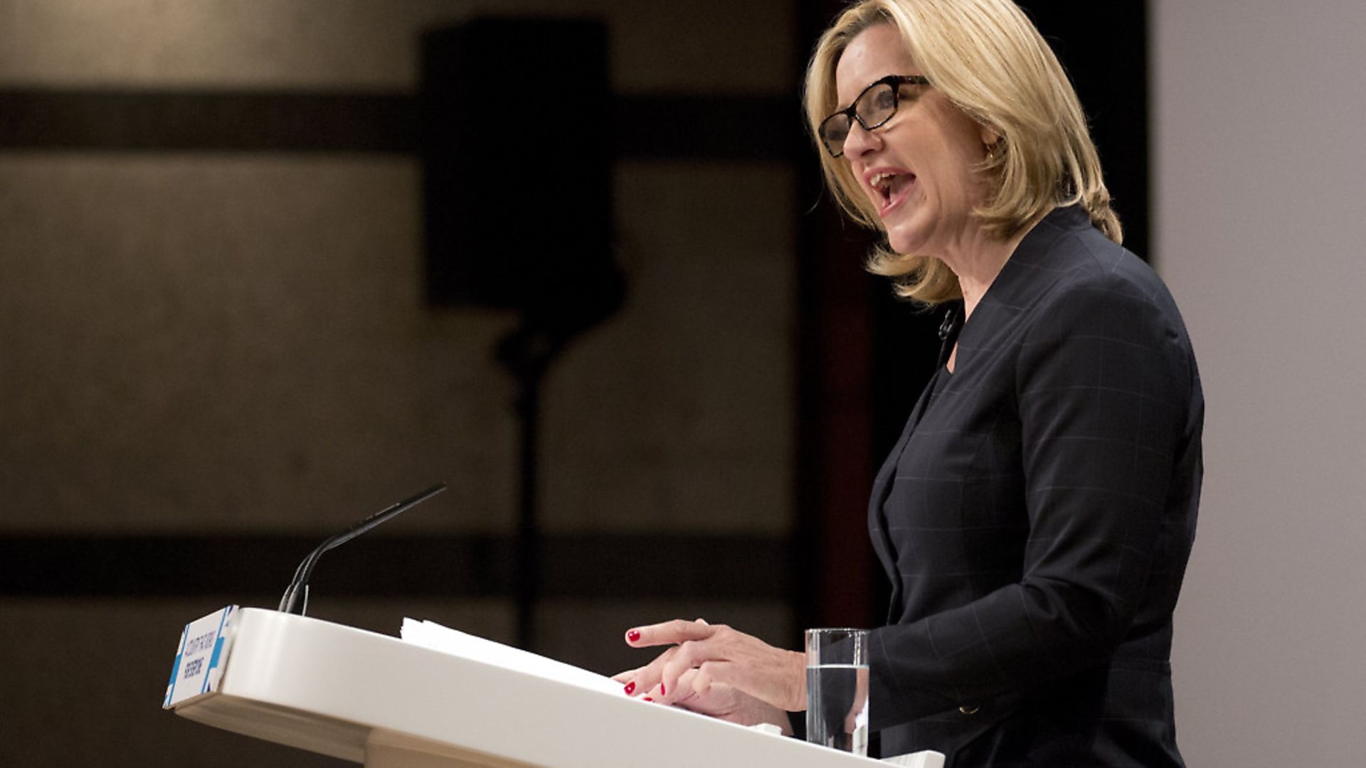 Amber Rudd, Home Secretary, gives a speech to delegates in the third day of the Conservative party conference at the International Convention Centre, ICC, Birmingham. - Credit: EMPICS Entertainment