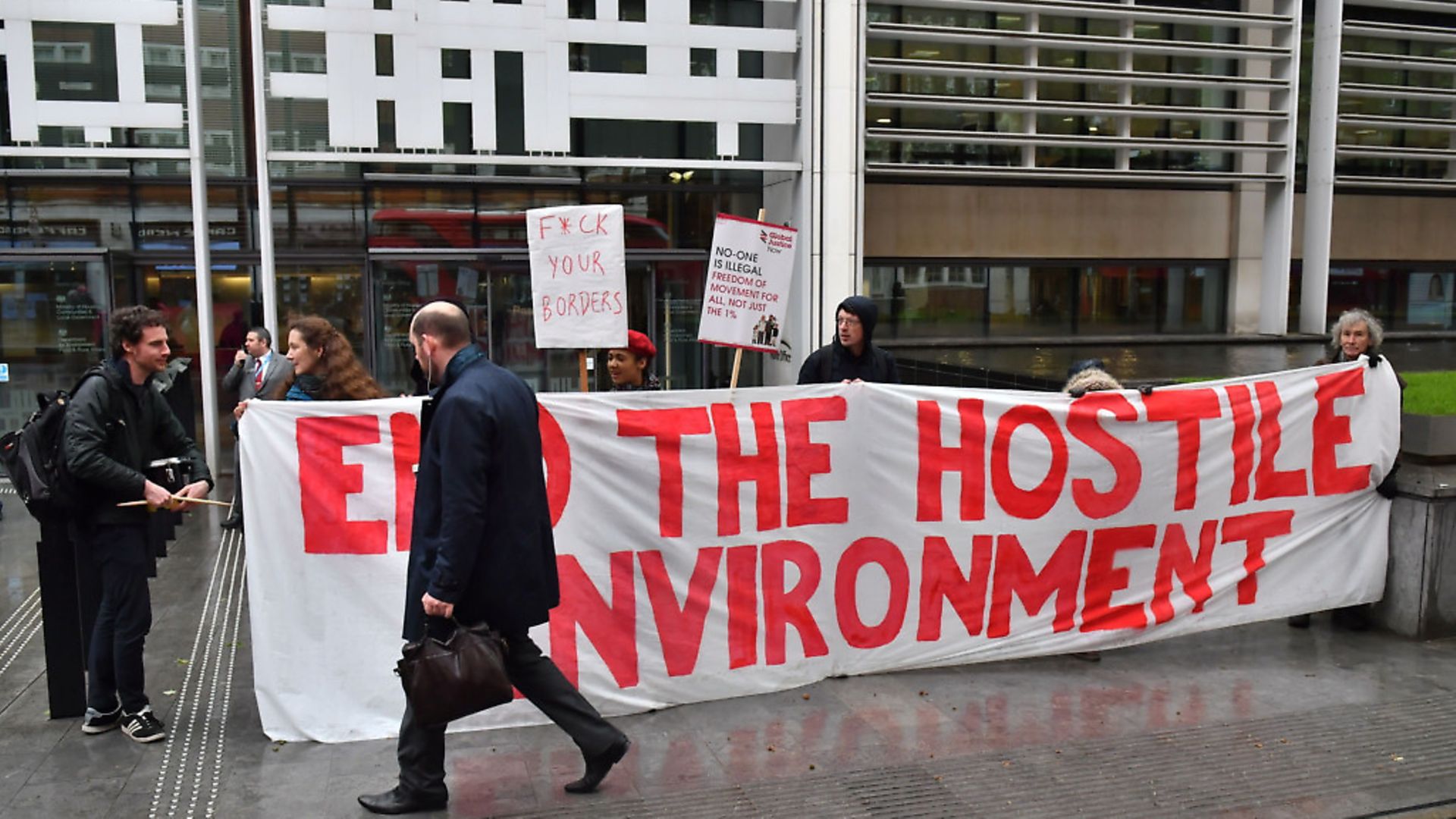 Demonstrators protest against the hostile environment immigration policy outside the Home Office
Photo: PA / Dominic Lipinski - Credit: PA Wire/PA Images