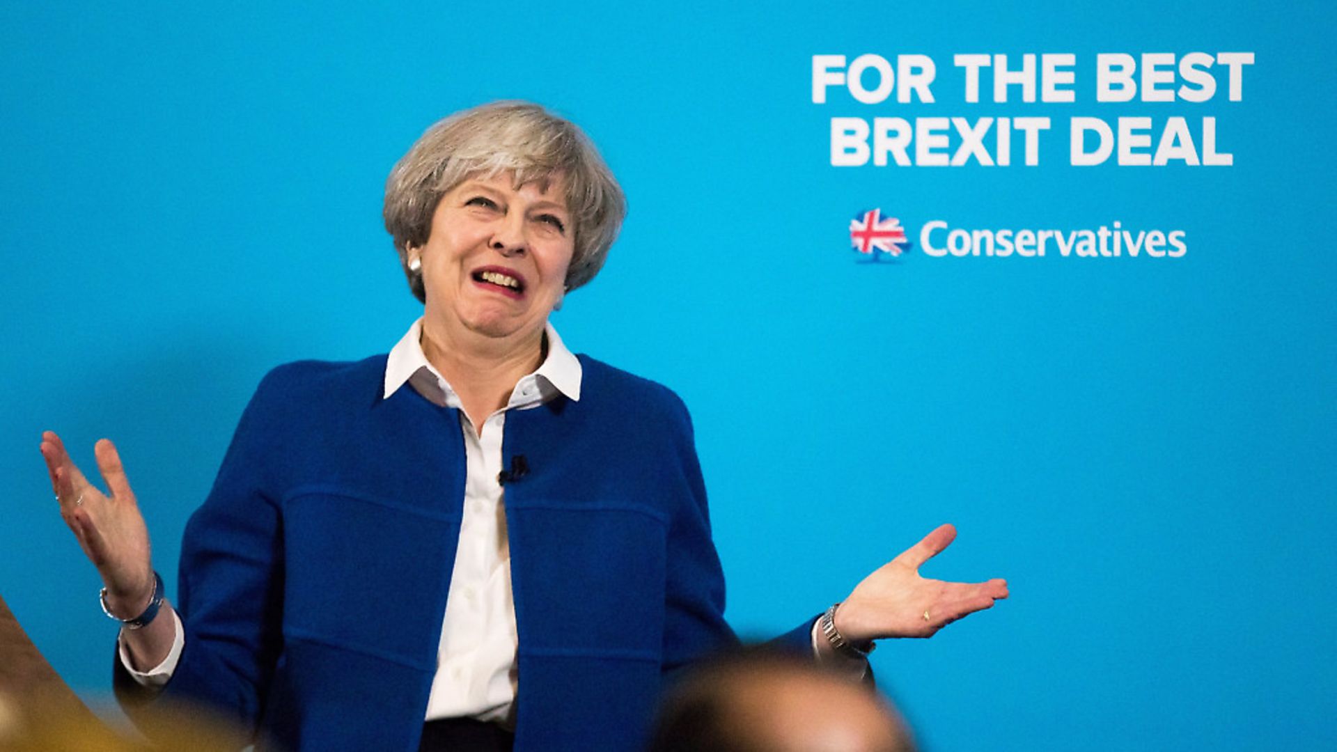 Theresa May campaigning during the 2017 General Election. Photograph: Christopher Furlong/Getty. - Credit: Getty Images