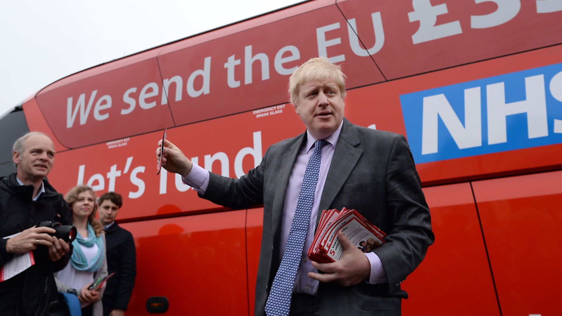 Boris Johnson before he boards the Vote Leave campaign bus in Truro, Cornwall. Photograph: Stefan Rousseau/PA. - Credit: PA Archive/PA Images