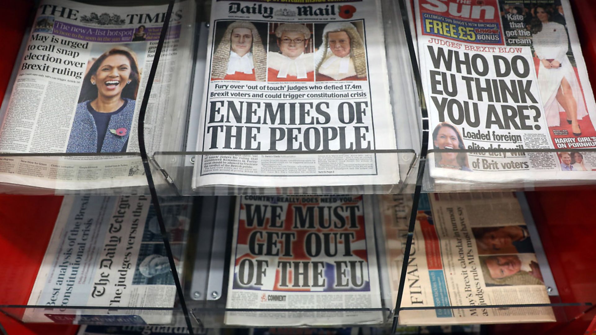 Pro-Brexit national newspapers lambast High Court judges. Photographer: Chris Ratcliffe/Bloomberg via Getty Images - Credit: Bloomberg via Getty Images