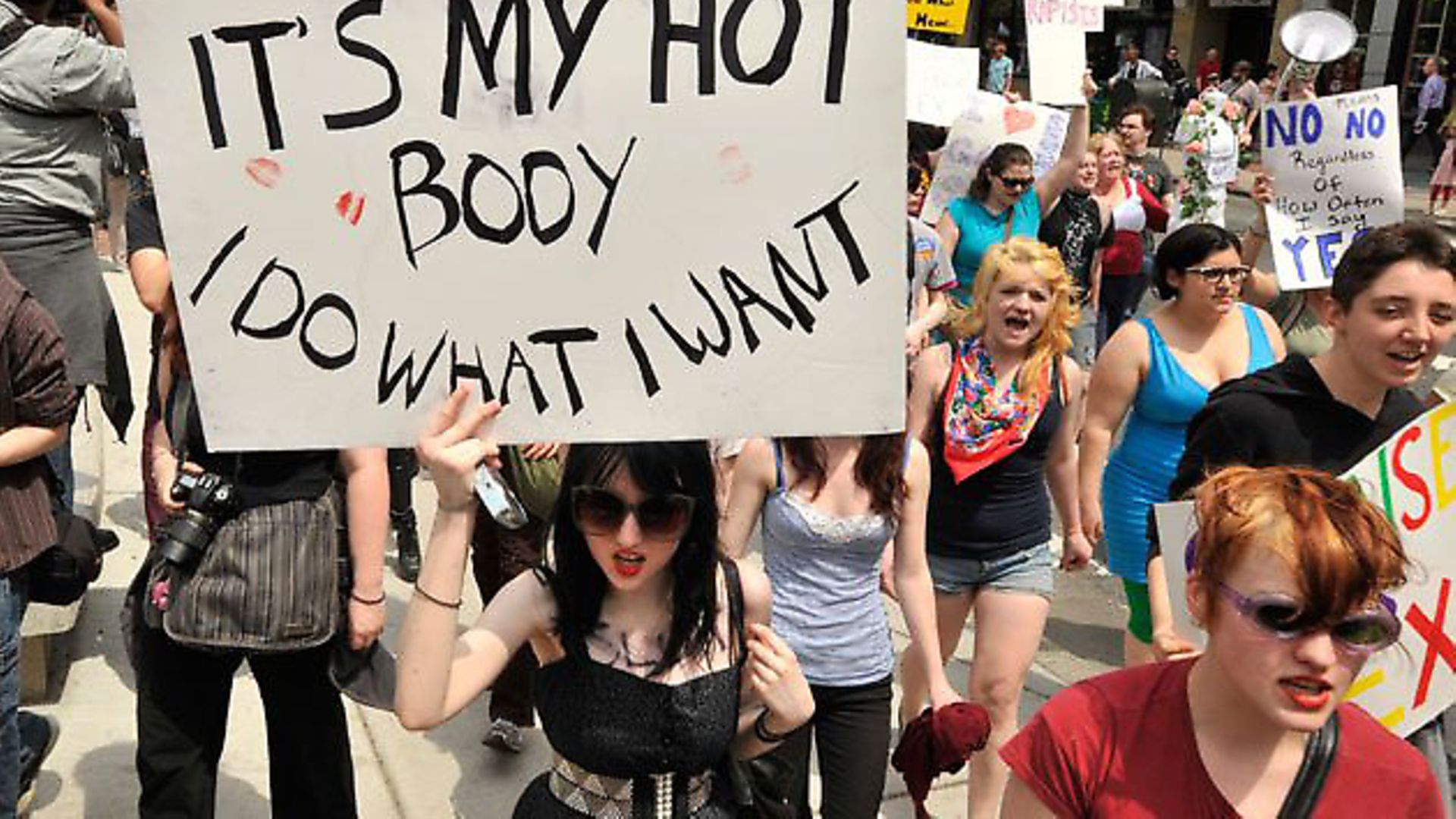 Feminist protesters during the SlutWalk protest last year - Credit: Russ sourced this from google