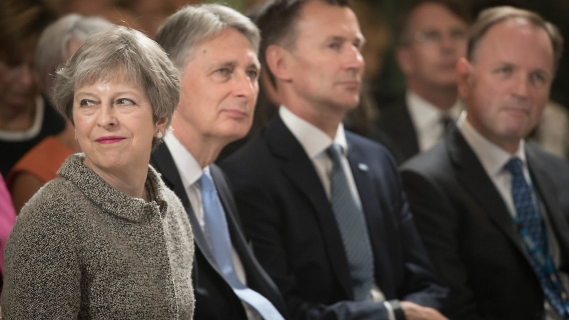 Prime Minister Theresa May, Chancellor Philip Hammond, Health Secretary Jeremy Hunt and NHS Chief Executive Simon Stevens at the Royal Free Hospital in north London. Photograph: Stefan Rousseau/PA Wire - Credit: PA