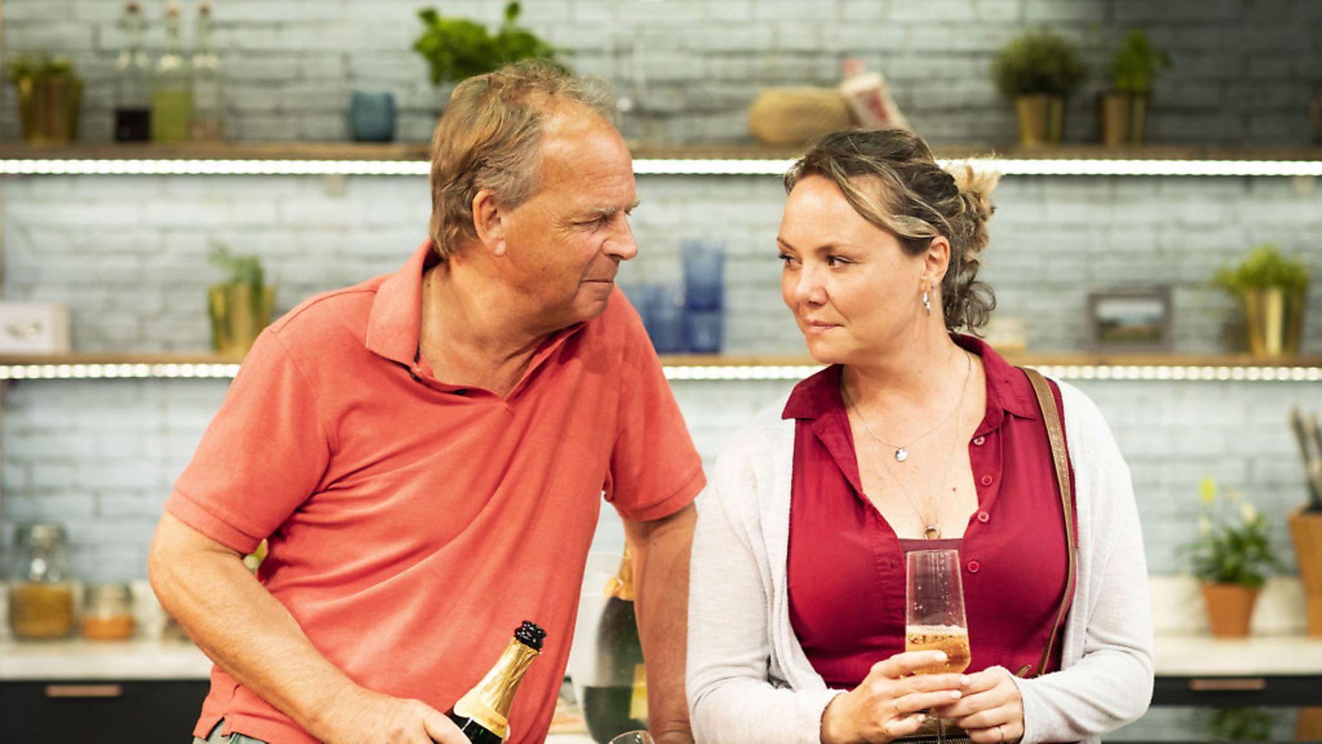 Charlie Brooks and Janie Dee in Monogamy at the Park Theatre - Credit: Helen Maybanks