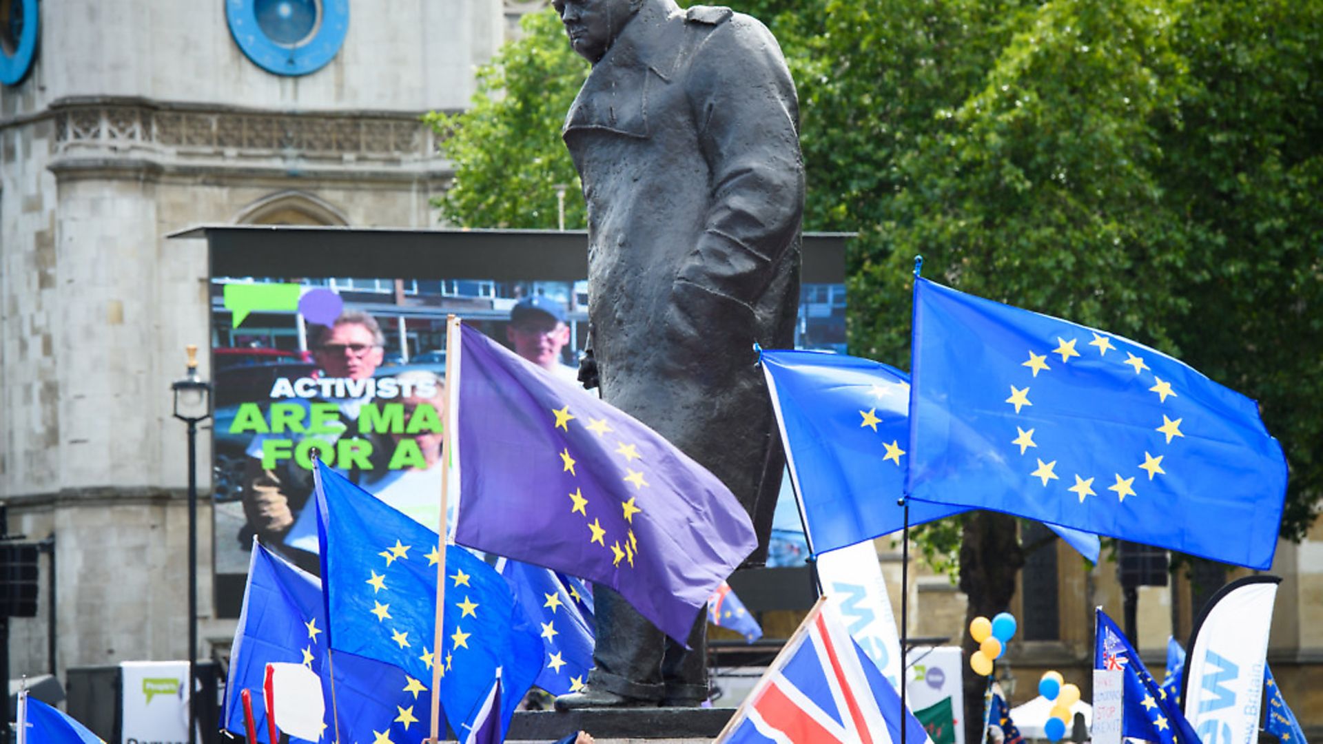 Anti-Brexit demonstrators fill Parliament Square in central London, during the People's Vote march, which called for a vote on the final Brexit deal. Photo: Matt Crossick/EMPICS Entertainment. - Credit: Empics Entertainment