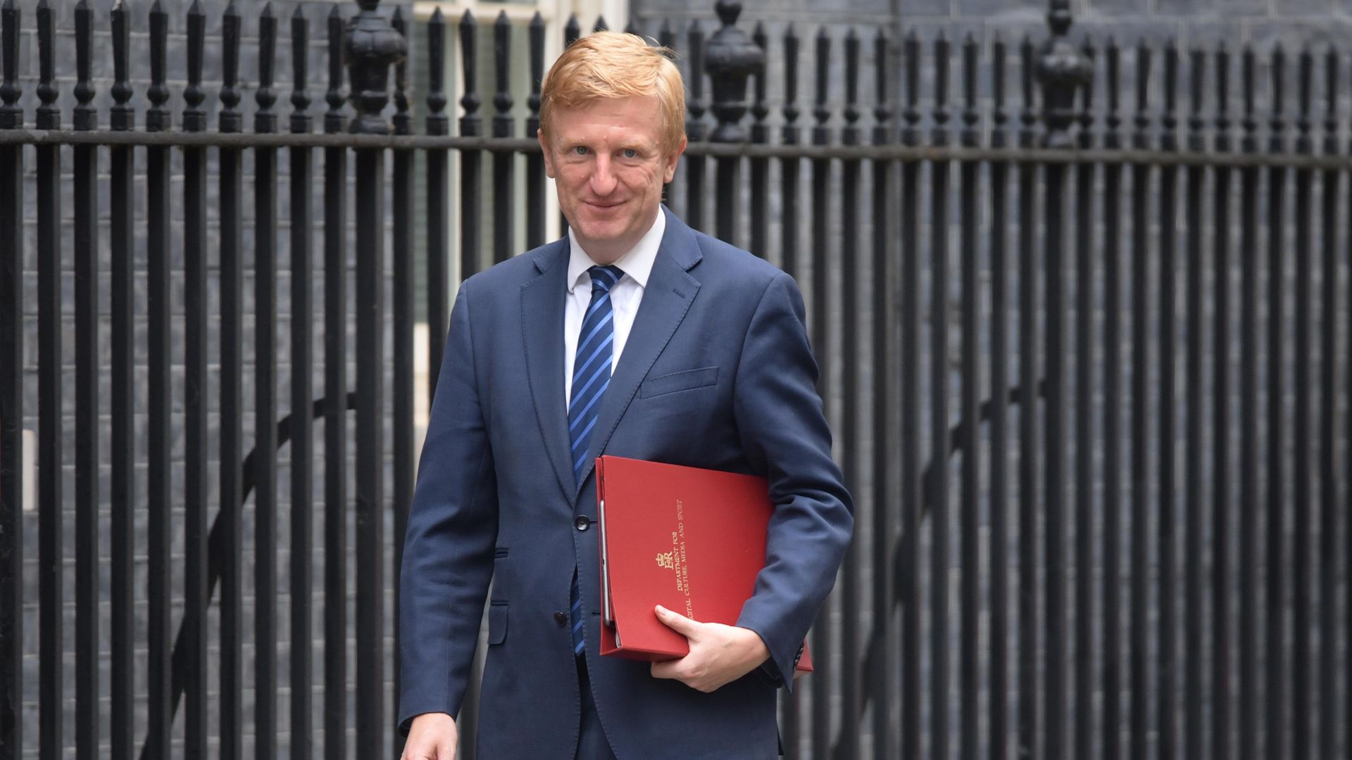 Culture, Media and Sport Secretary, Oliver Dowden in Downing Street in London. - Credit: PA