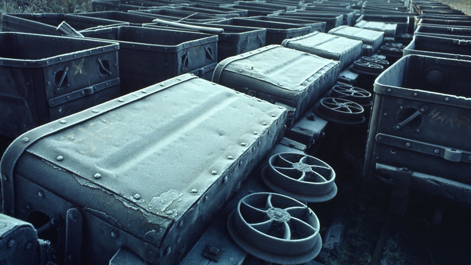 Ghost Towns: Mining cars at Stanley, a colliery community in County Durham, circa 1970. Picture: John Bulmer/Getty Images - Credit: Getty Images