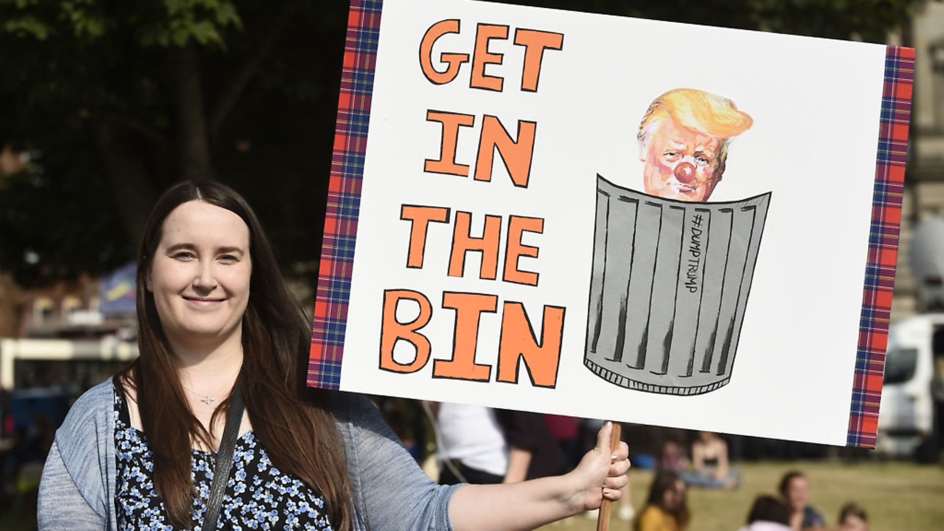 Demonstrators in George Square, Glasgow, for the Scotland United Against Trump protest against the visit of US President Donald Trump to the UK. Photograph: Lesley Martin/PA Wire - Credit: PA