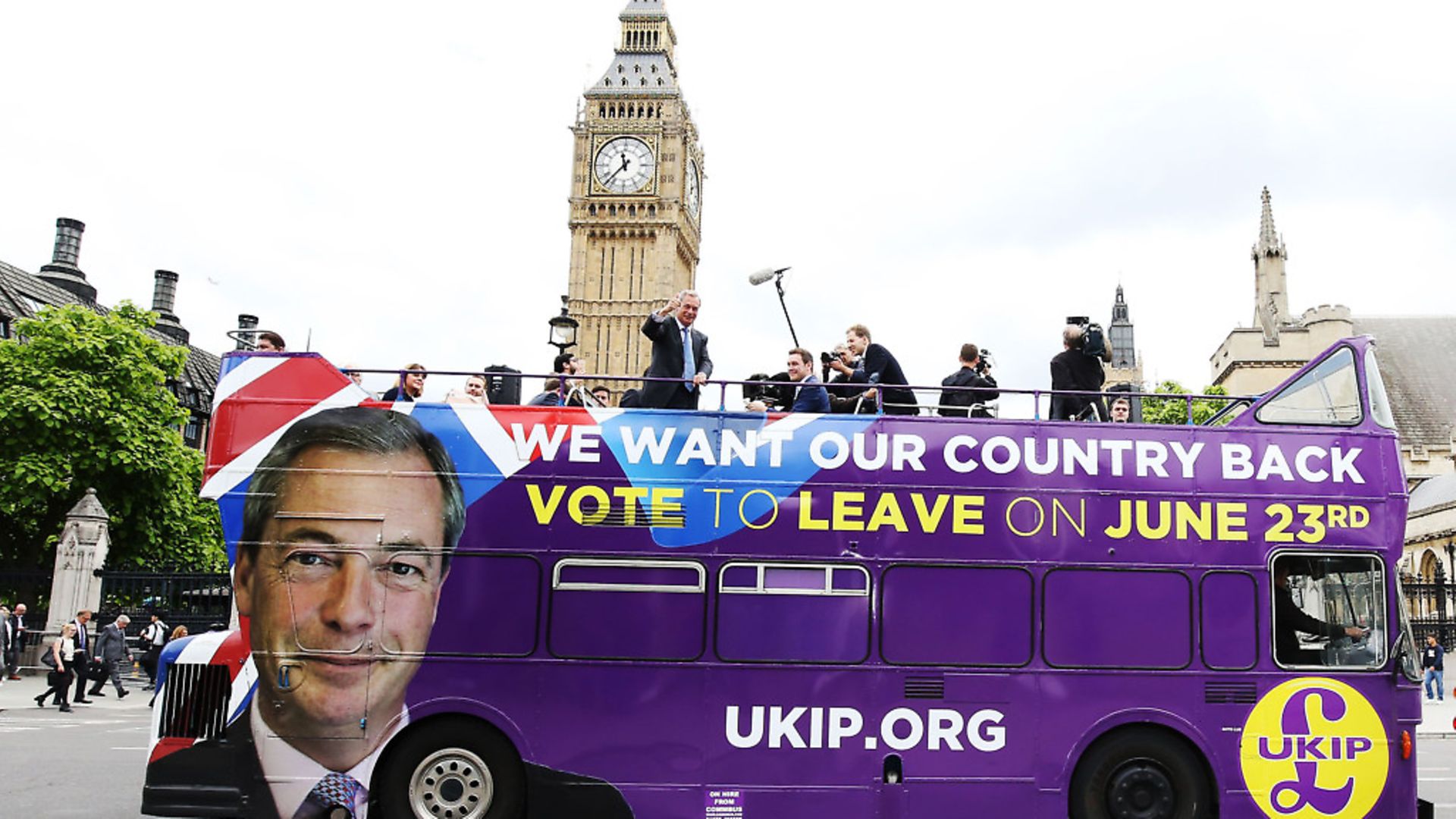 The then UKIP leader Nigel Farage passes the Houses of Parliament in London - Credit: PA Archive/PA Images