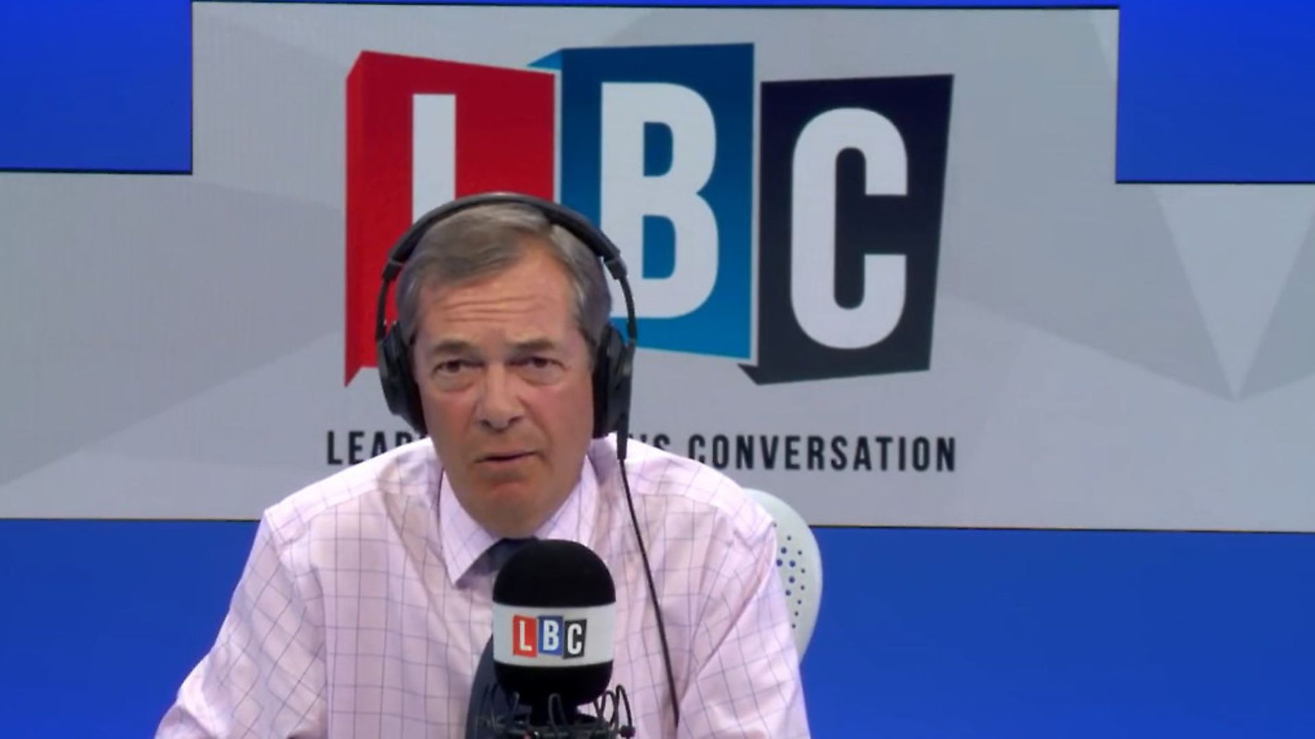 Nigel Farage discusses Brexit and the Article 50 process on his LBC programme. Image: LBC/Global. - Credit: LBC/Global