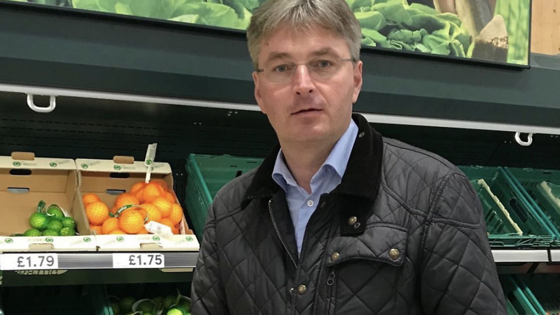 Daniel Kawczynski MP checking out the lemons in his local Tesco. (Photograph: Twitter) - Credit: Archant