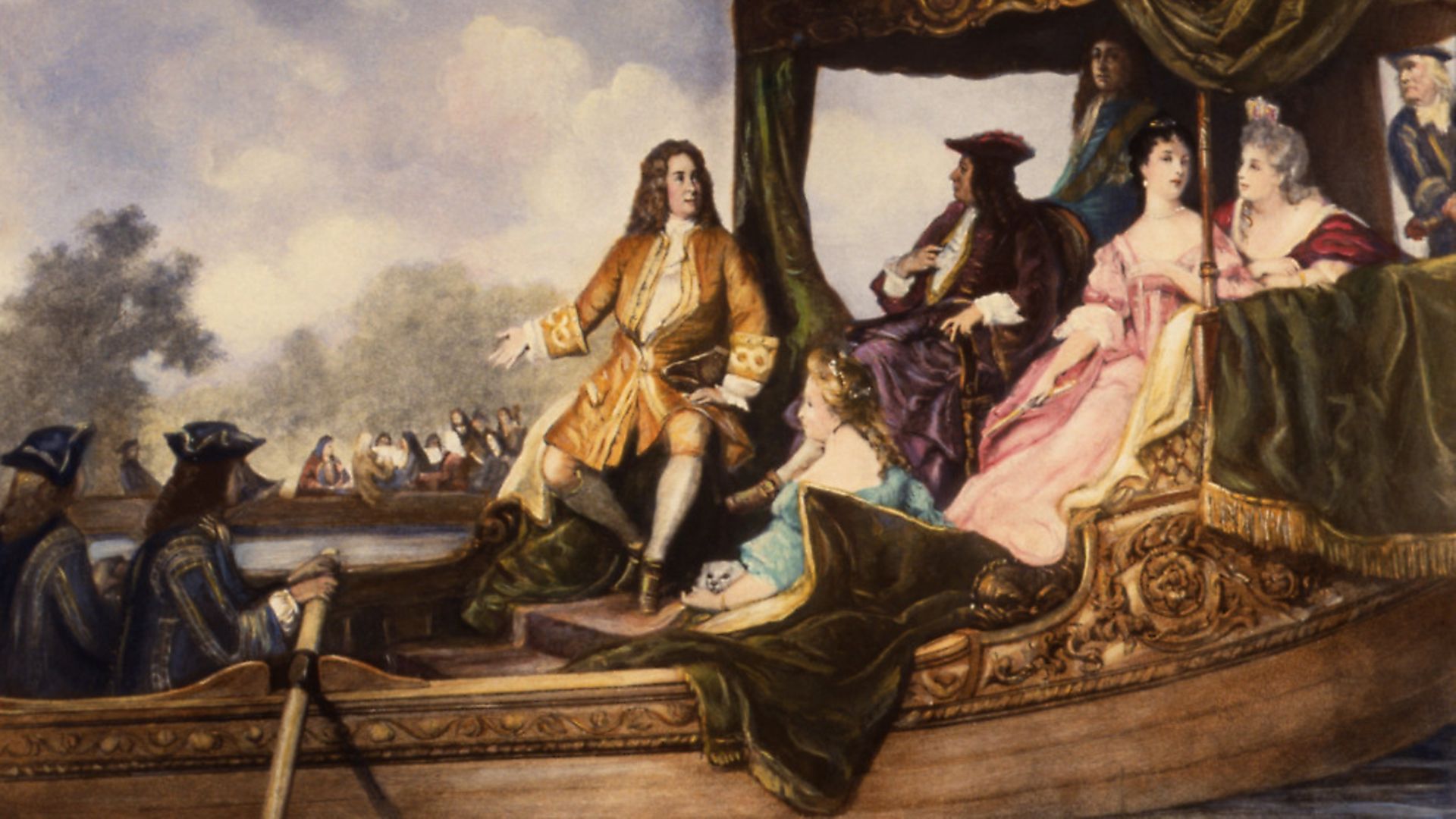 Illustration of Handel Presenting Water Music to King George I - Credit: Bettmann Archive