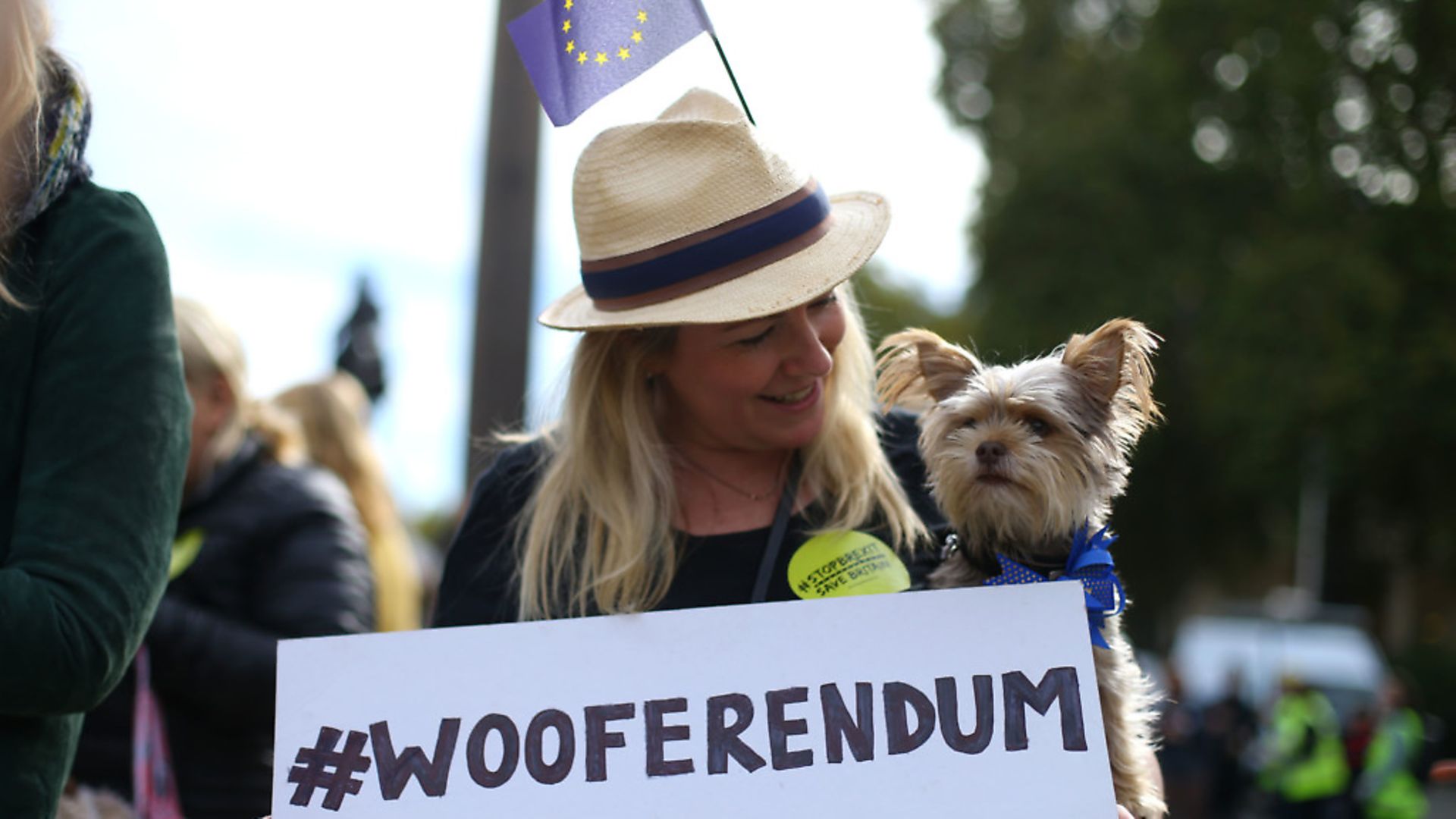 Photographs from the 'Wooferendum march' in central London where dog owners and their pets gather to demand a People's Vote. Photograph: Yui Mok/PA Wire. - Credit: PA