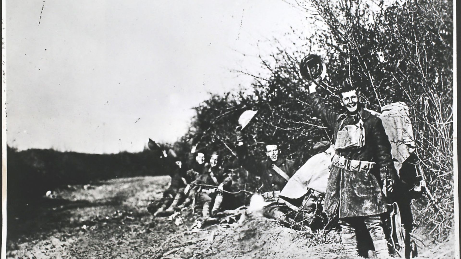 Members of the 6th Infantry the day after signing of the Armistice, Near Remoiville, France, Remoiville, France. Photo: Hulton Archive - Credit: Getty Images