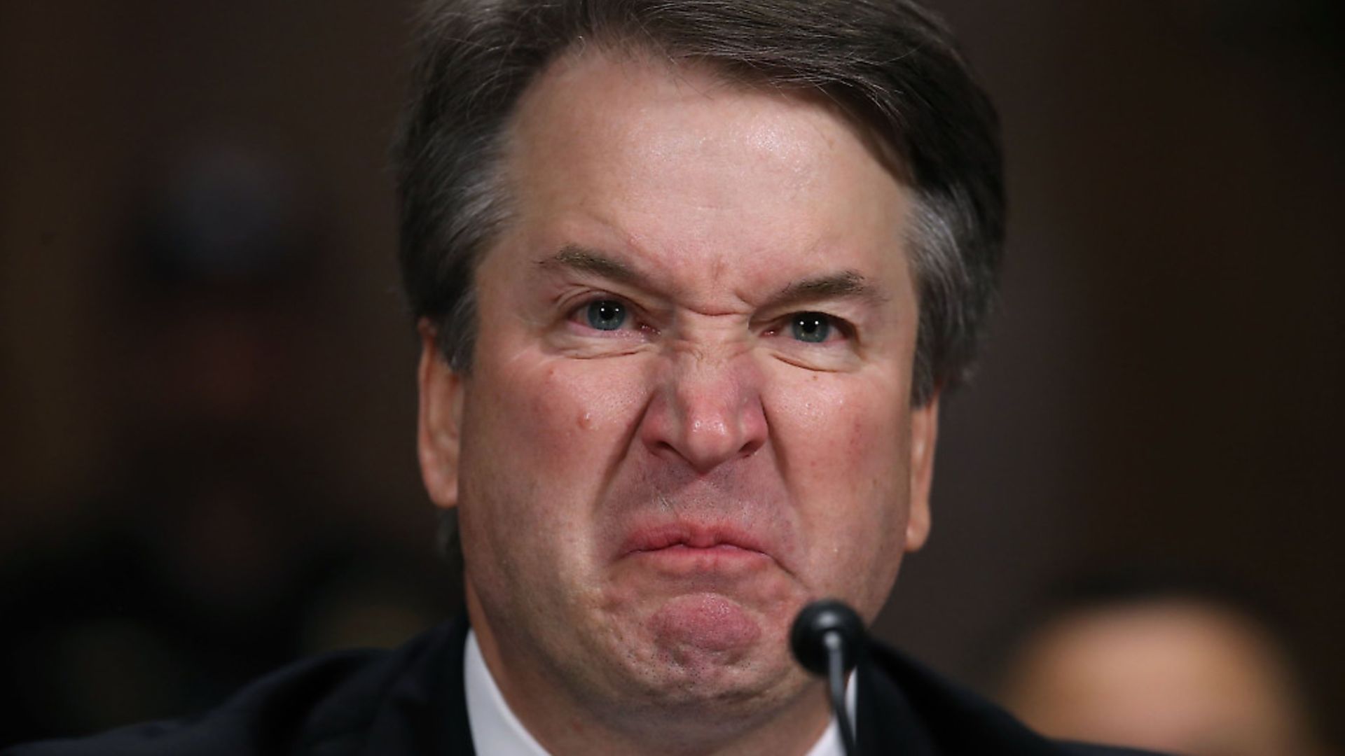 Defiant: Judge Brett Kavanaugh testifying to the Senate Judiciary Committee during his Supreme Court confirmation hearing. Photo: Getty - Credit: Getty Images