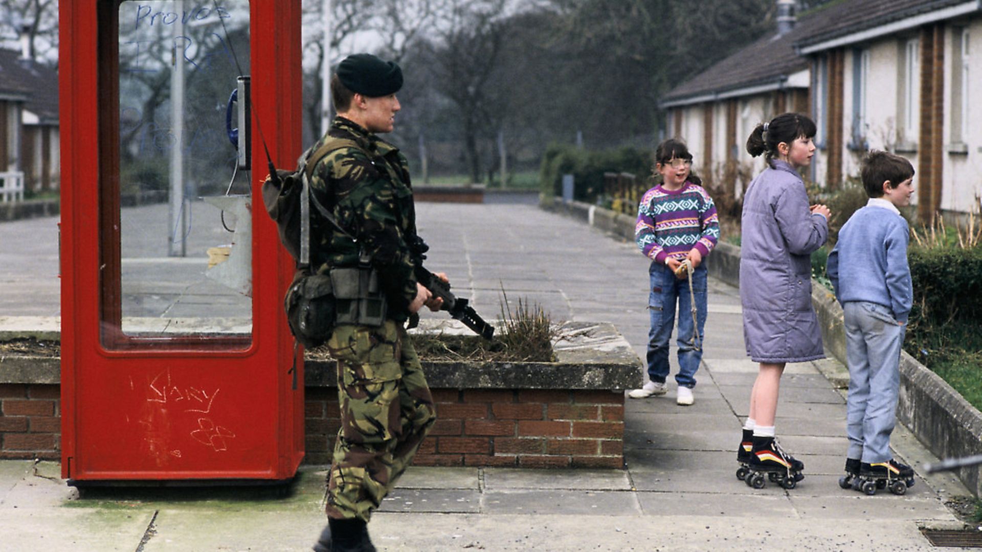 A British soldier patrols the border between Northern Ireland and the Republic in 1988. Photo: Getty Images. - Credit: Gamma-Rapho via Getty Images
