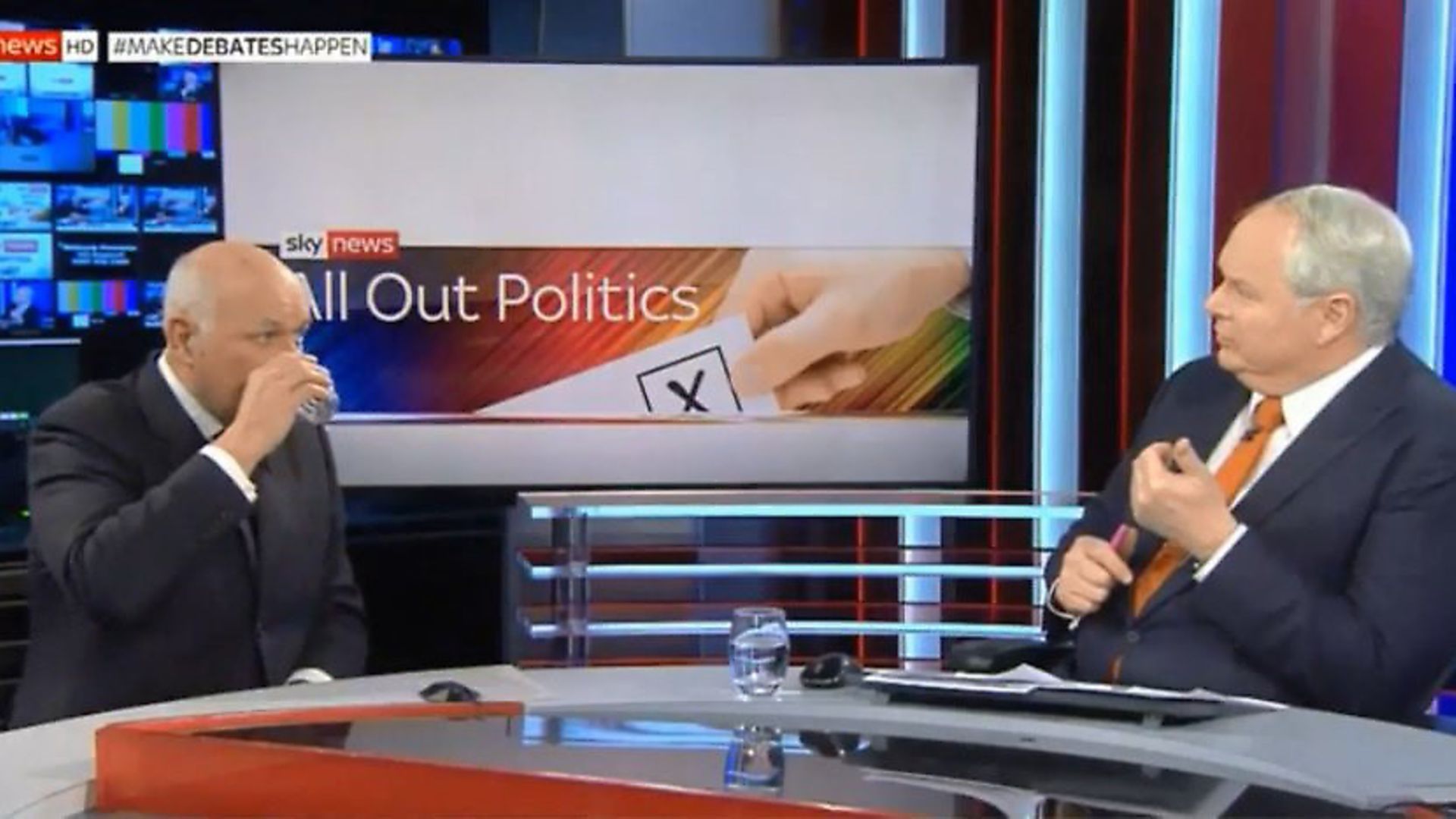 Iain Duncan Smith appears on Sky News with Adam Boulton. Photograph: Sky. - Credit: Archant