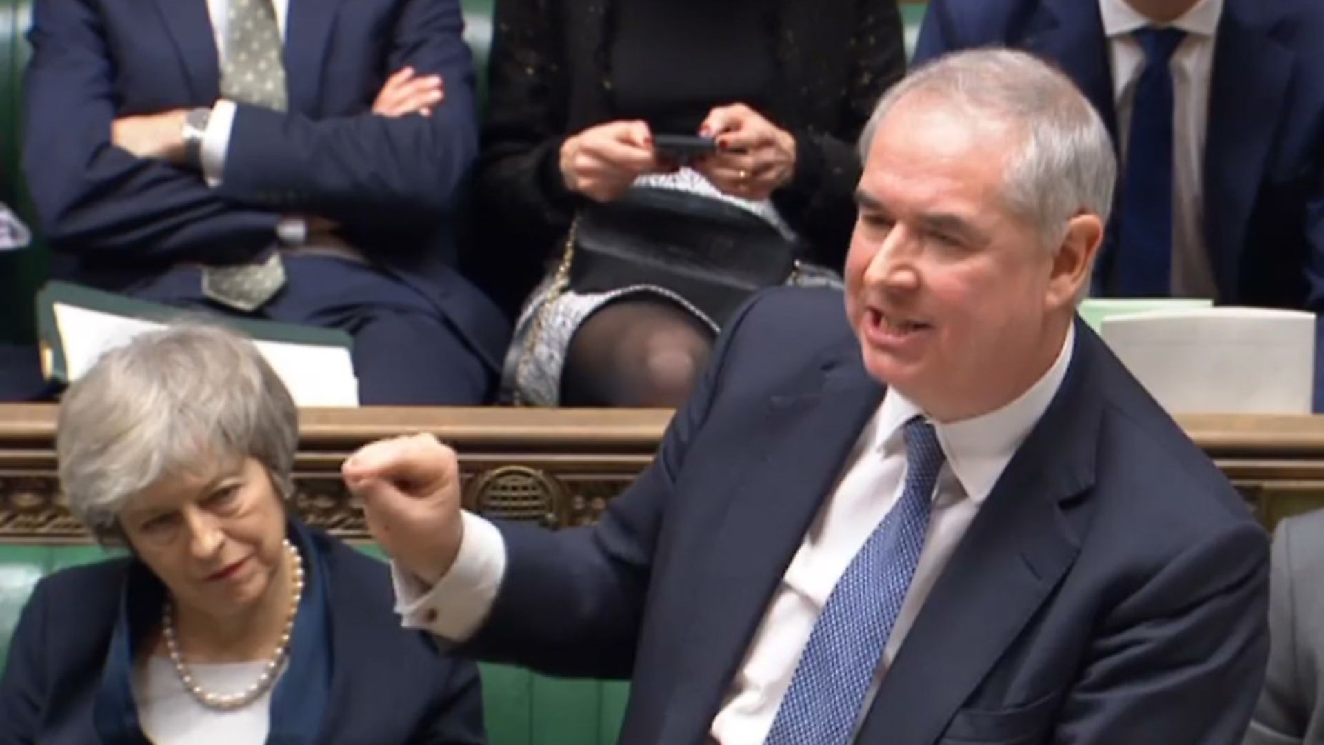 Prime Minister Theresa May listens to the Attorney-General Geoffrey Cox. Photograph: PA Wire. - Credit: PA