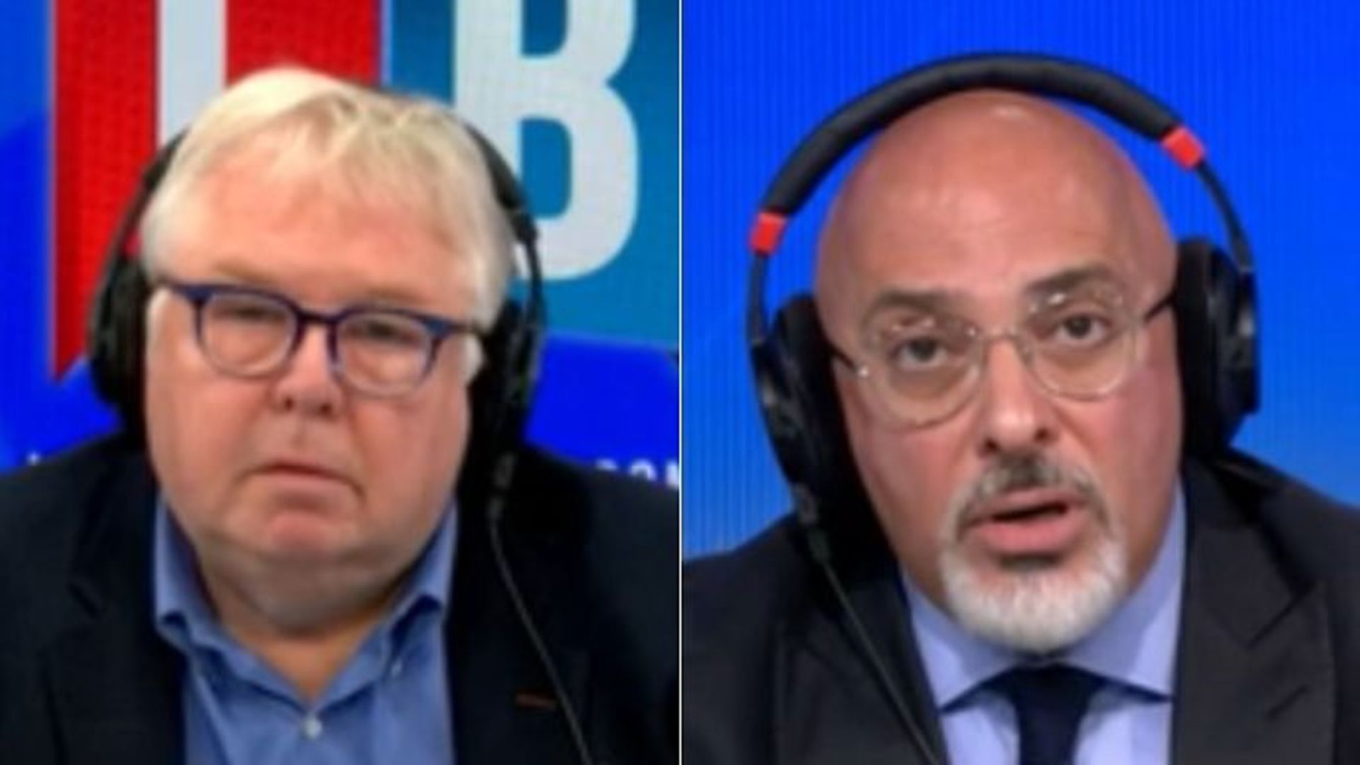 LBC radio presenter Nick Ferrari (L) and business minister Nadhim Zahawi - Credit: LBC