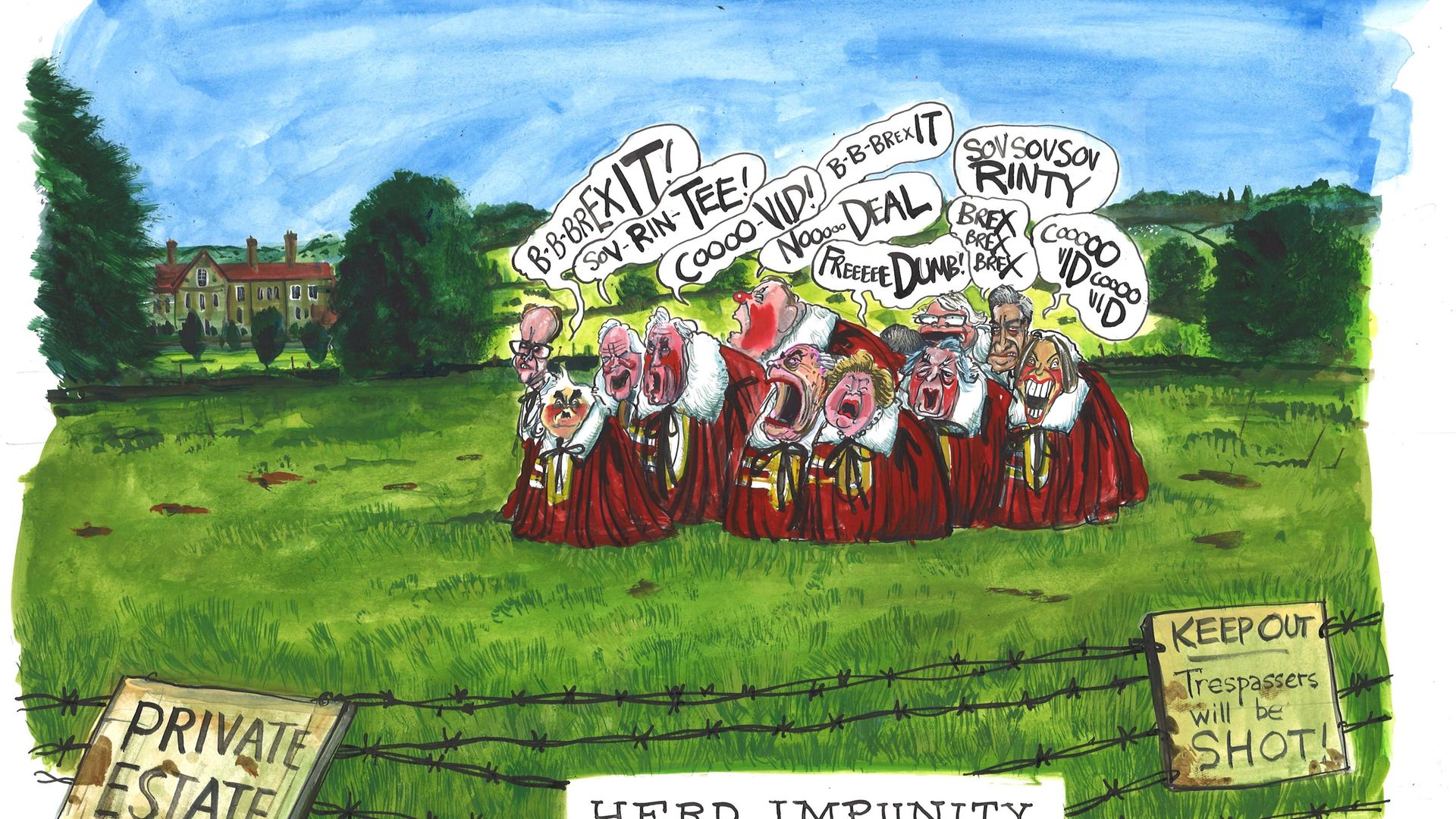 'Herd Impunity' by Martin Rowson - Credit: Martin Rowson