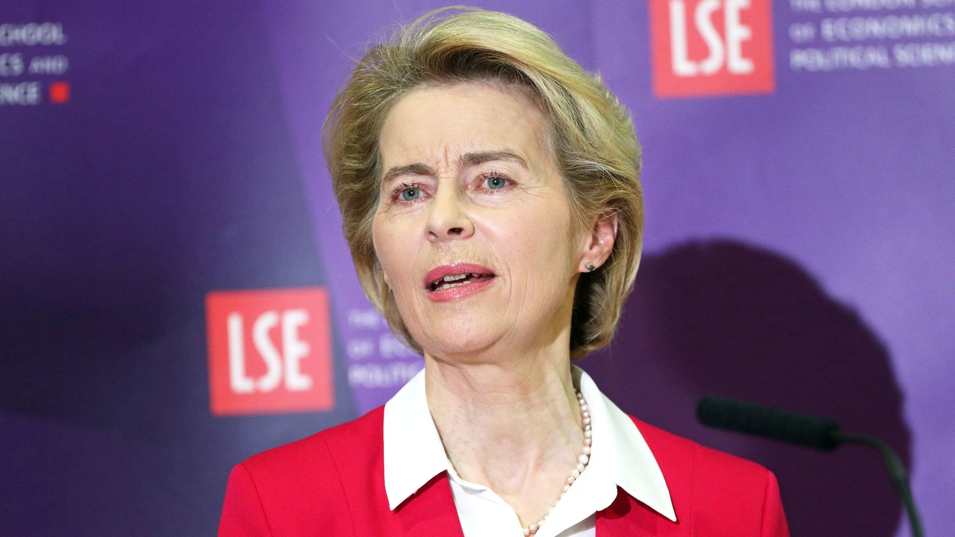 EU Commission President Ursula von der Leyen making a speech at the London School of Economics in Holborn, central London. - Credit: PA Archive/PA Images