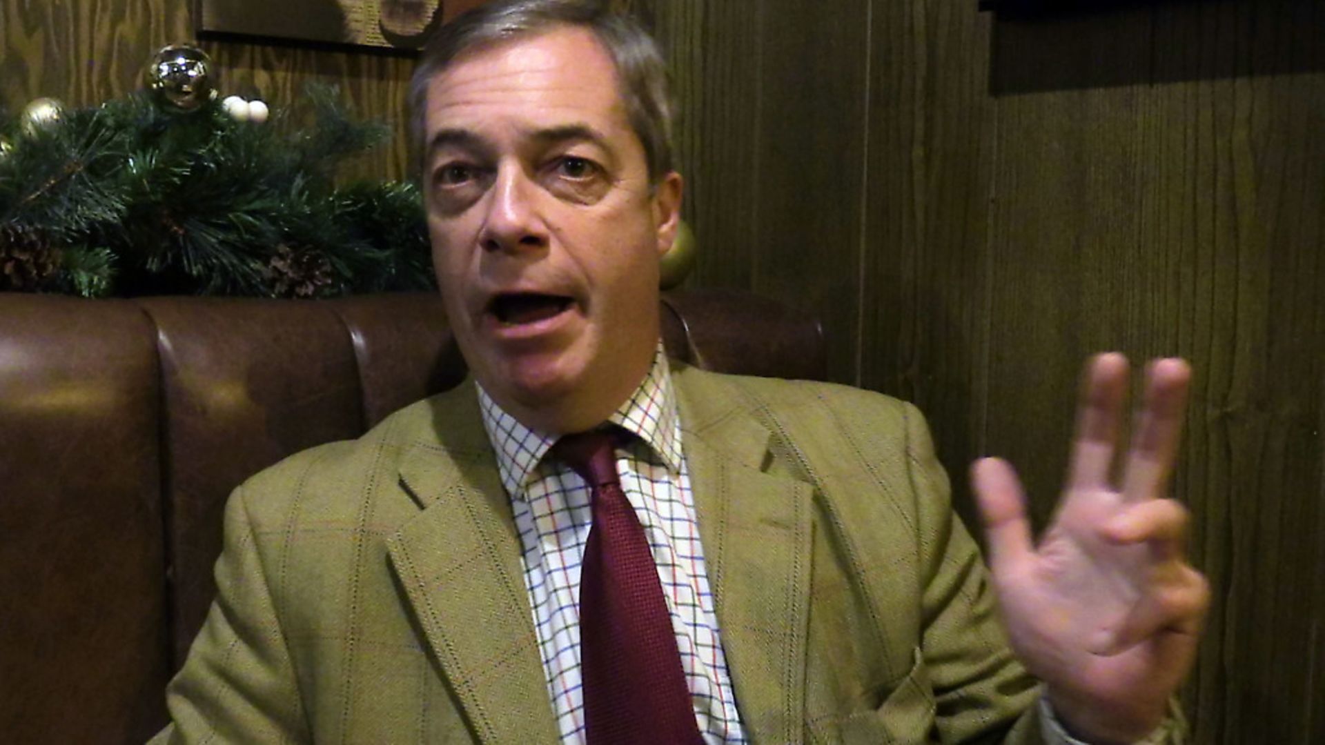 Brexit Party leader Nigel Farage meets locals in Barnsley. Photograph: Danny Lawson/PA Wire. - Credit: PA