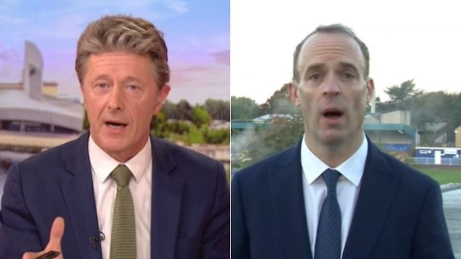 Dominic Raab clashes with Charlie Stayt on BBC Breakfast - Credit: BBC