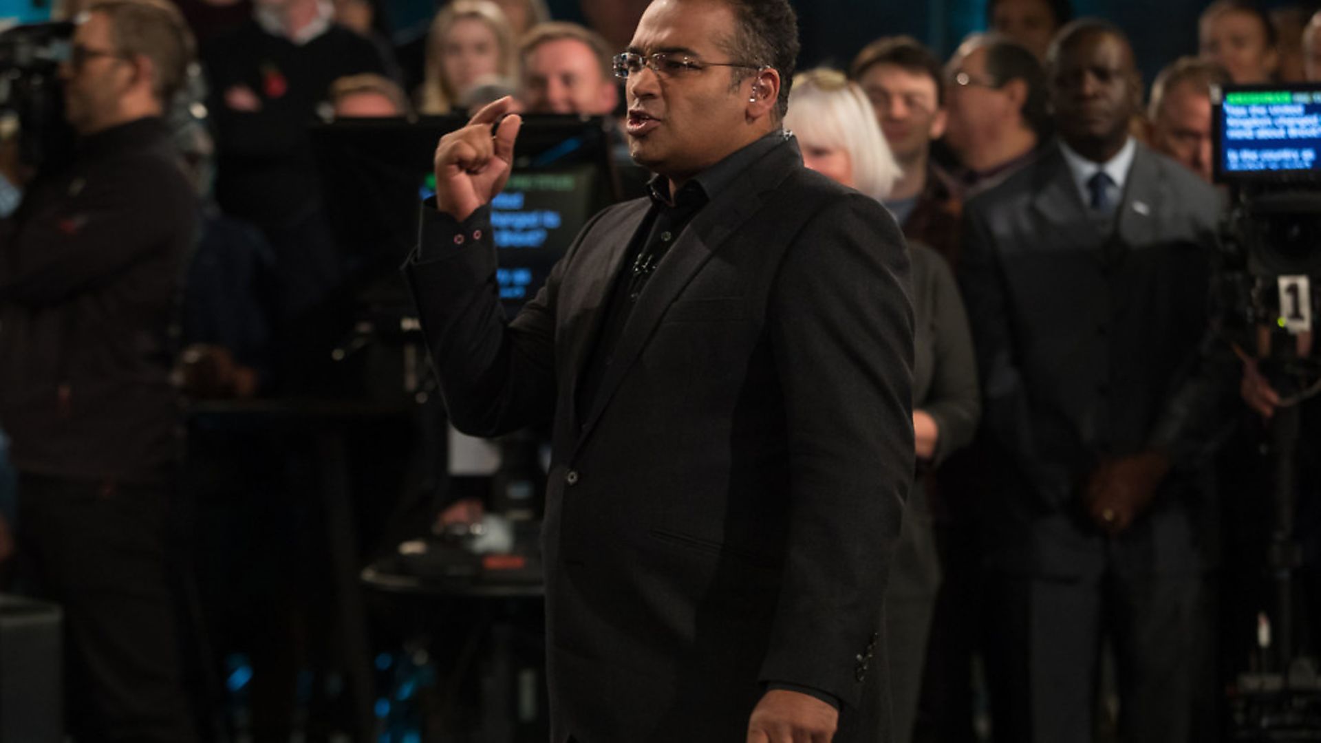 Host Krishnan Guru-Murthy at a previous Channel 4 Brexit debate. Photograph: Aaron Chown. - Credit: PA Wire/PA Images