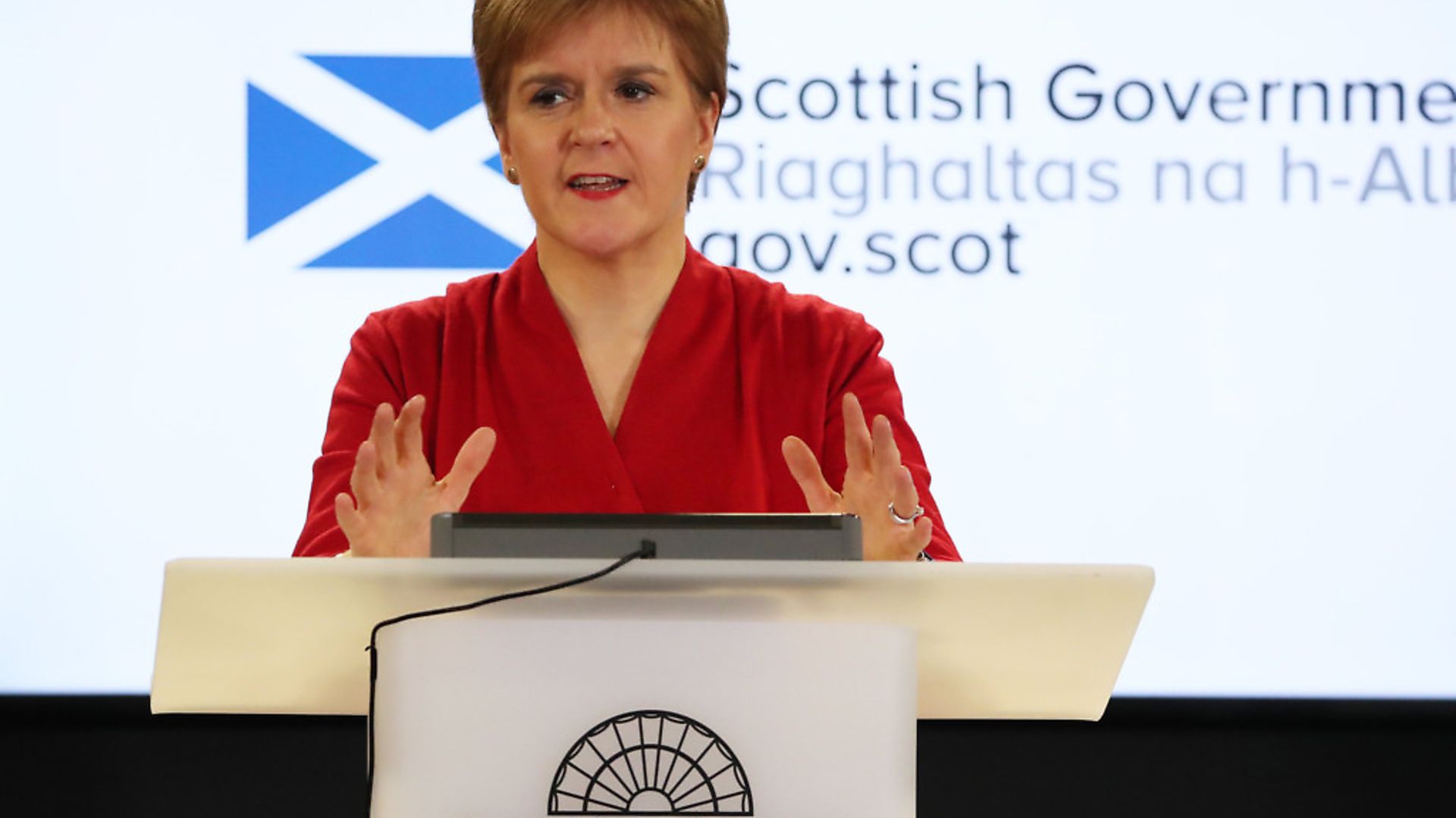 Scotland's first minister Nicola Sturgeon speaks during a coronavirus update briefing. Picture: Getty Images - Credit: Getty Images