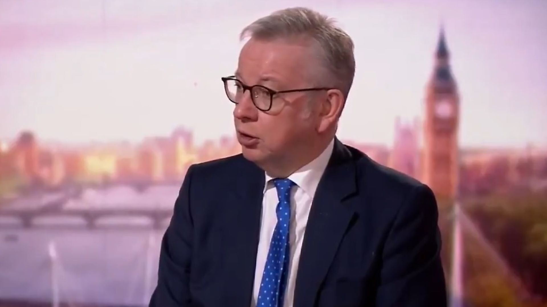 Michael Gove is challenged over Brexit by Andrew Marr - Credit: BBC