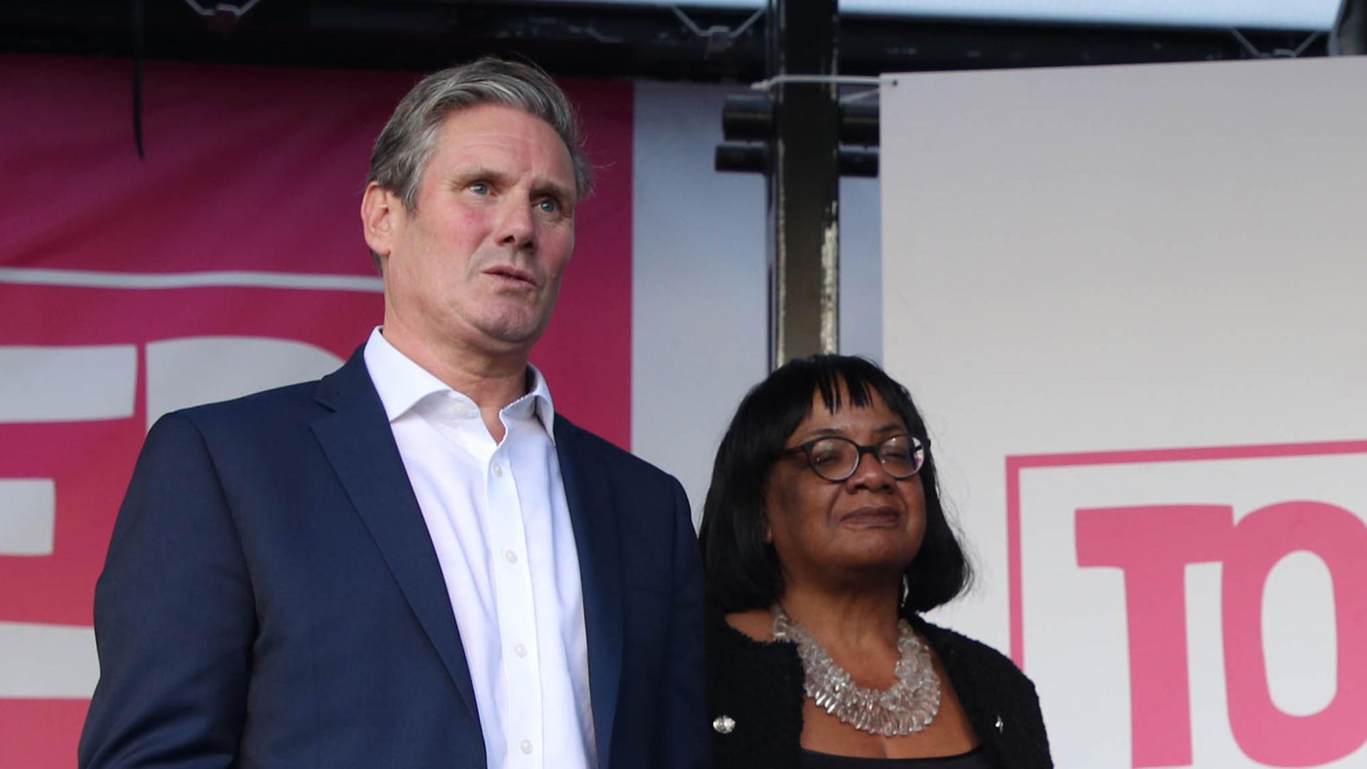 Sir Keir Starmer and Diane Abbott at an anti-Brexit rally organised by the People's Vote campaign - Credit: PA