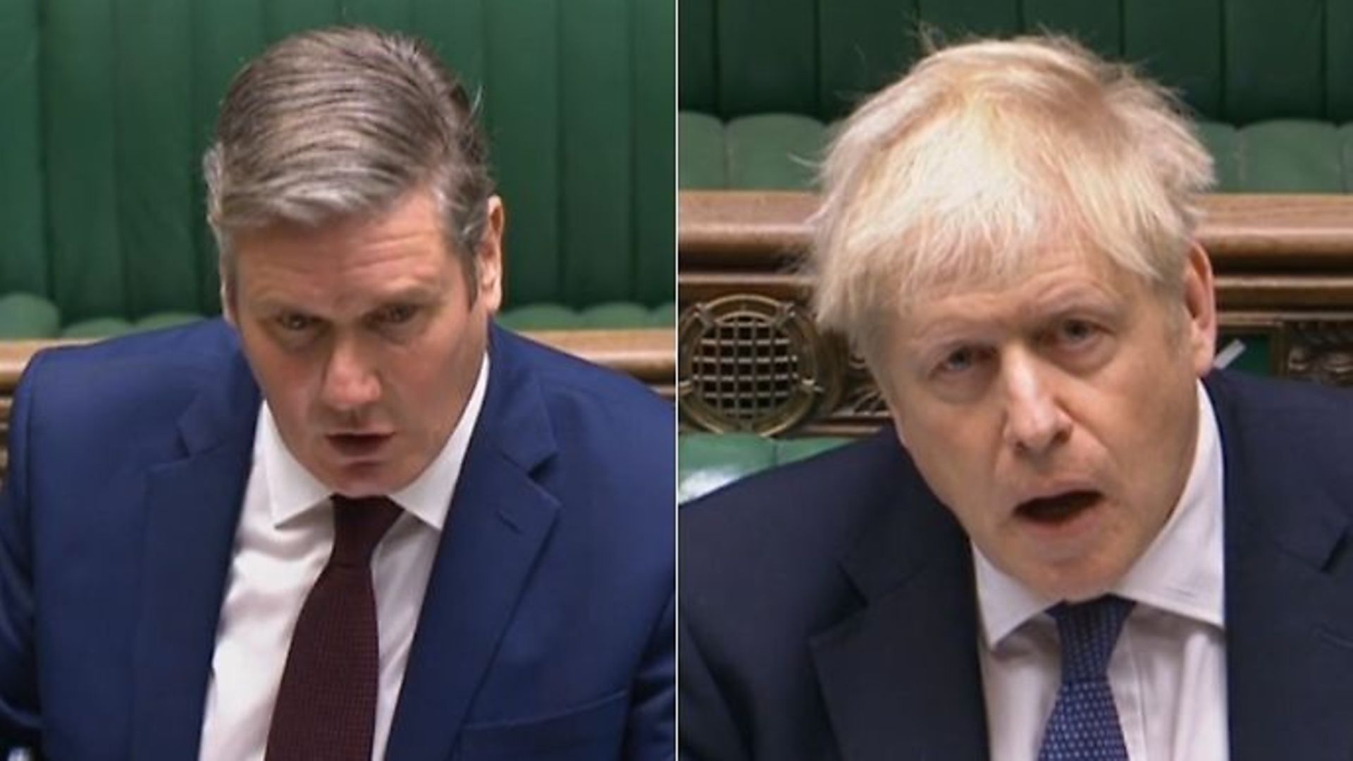 Sir Keir Starmer (L) and prime minister Boris Johnson during Prime Minister's Questions - Credit: Parliamentlive.tv