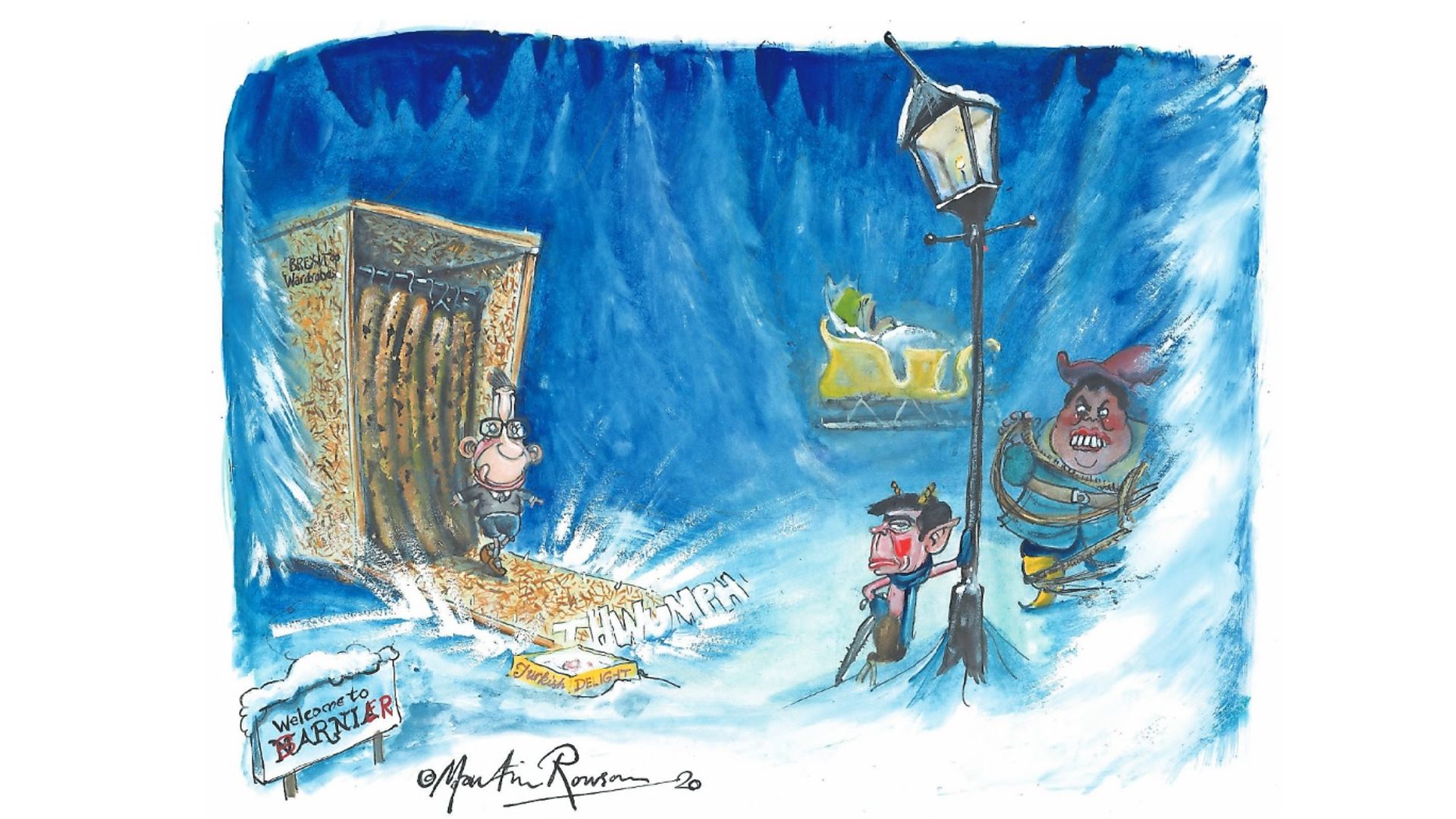 Michael Gove's wardrobe malfunction - Credit: Martin Rowson