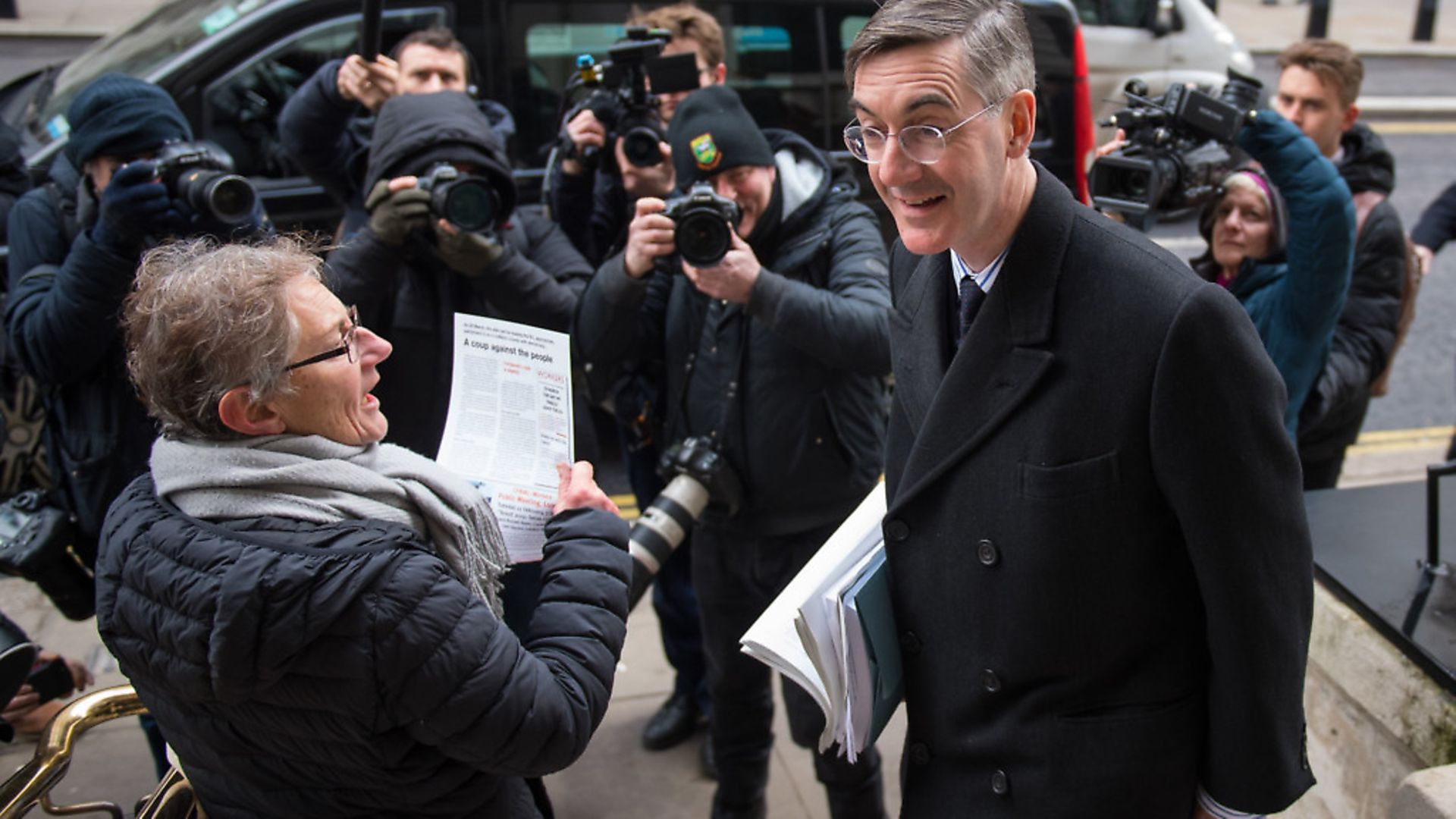 Jacob Rees-Mogg arrives to make a speech at a meeting of the Bruges group. Photograph: Dominic Lipinski/PA. - Credit: PA Wire/PA Images