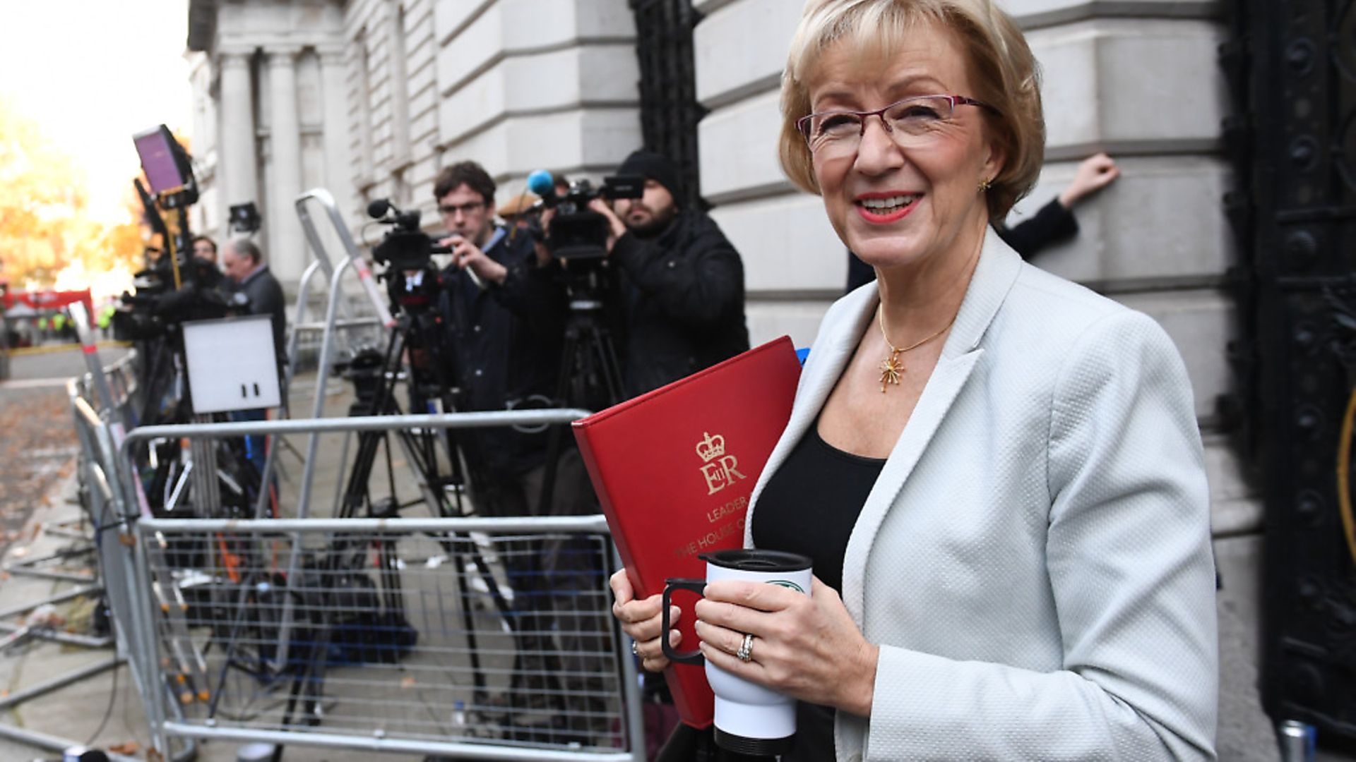 Leader of the House of Commons Andrea Leadsom arrives in Downing Street. - Credit: PA Wire/PA Images